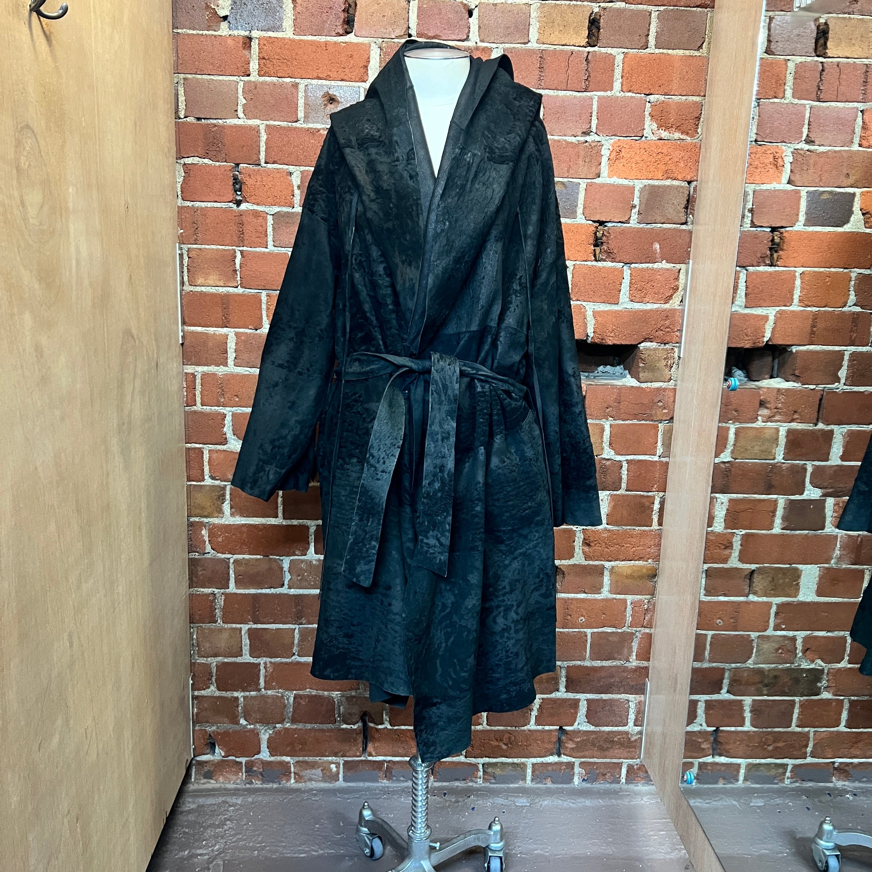 ANN DEMULEMEESTER HUGE leather coat