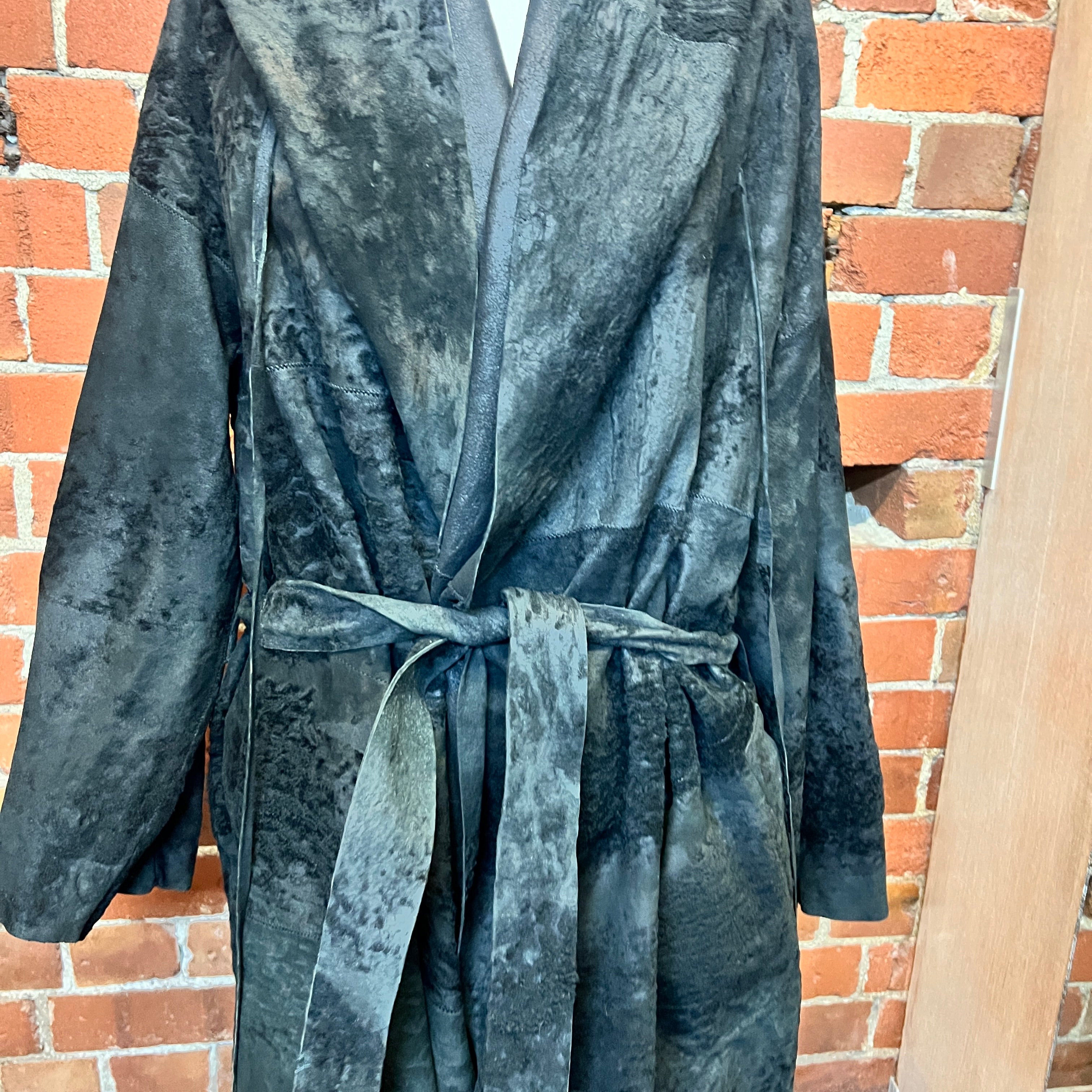 ANN DEMULEMEESTER HUGE leather coat