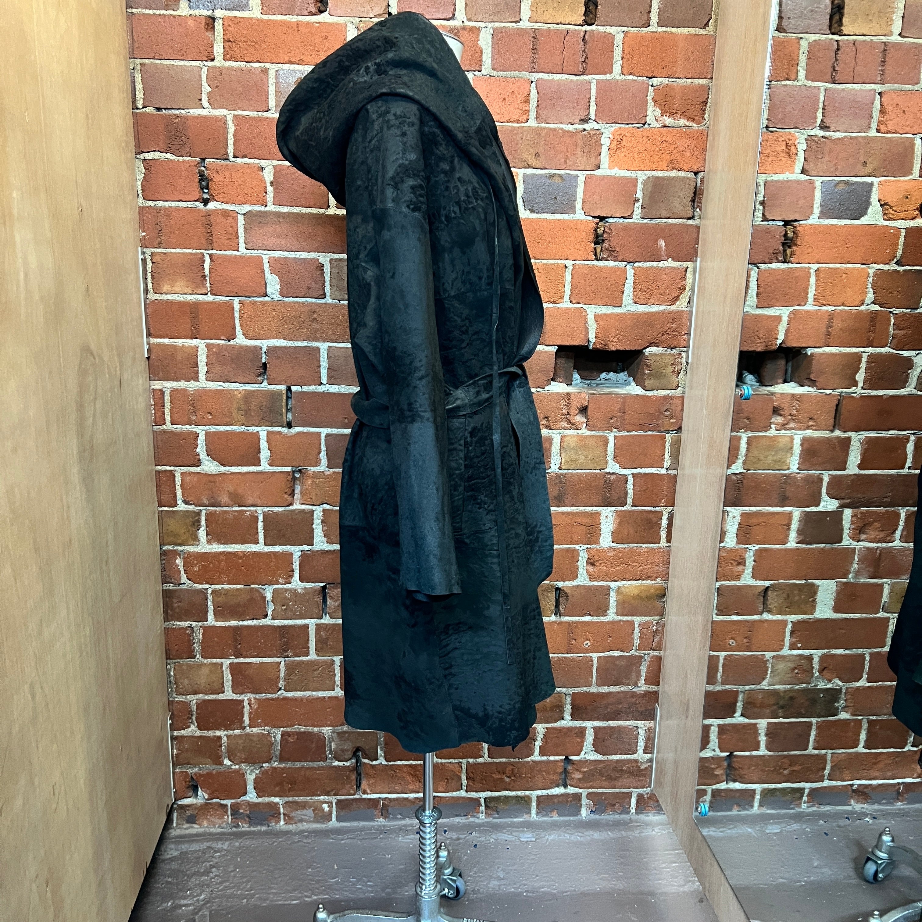 ANN DEMULEMEESTER HUGE leather coat