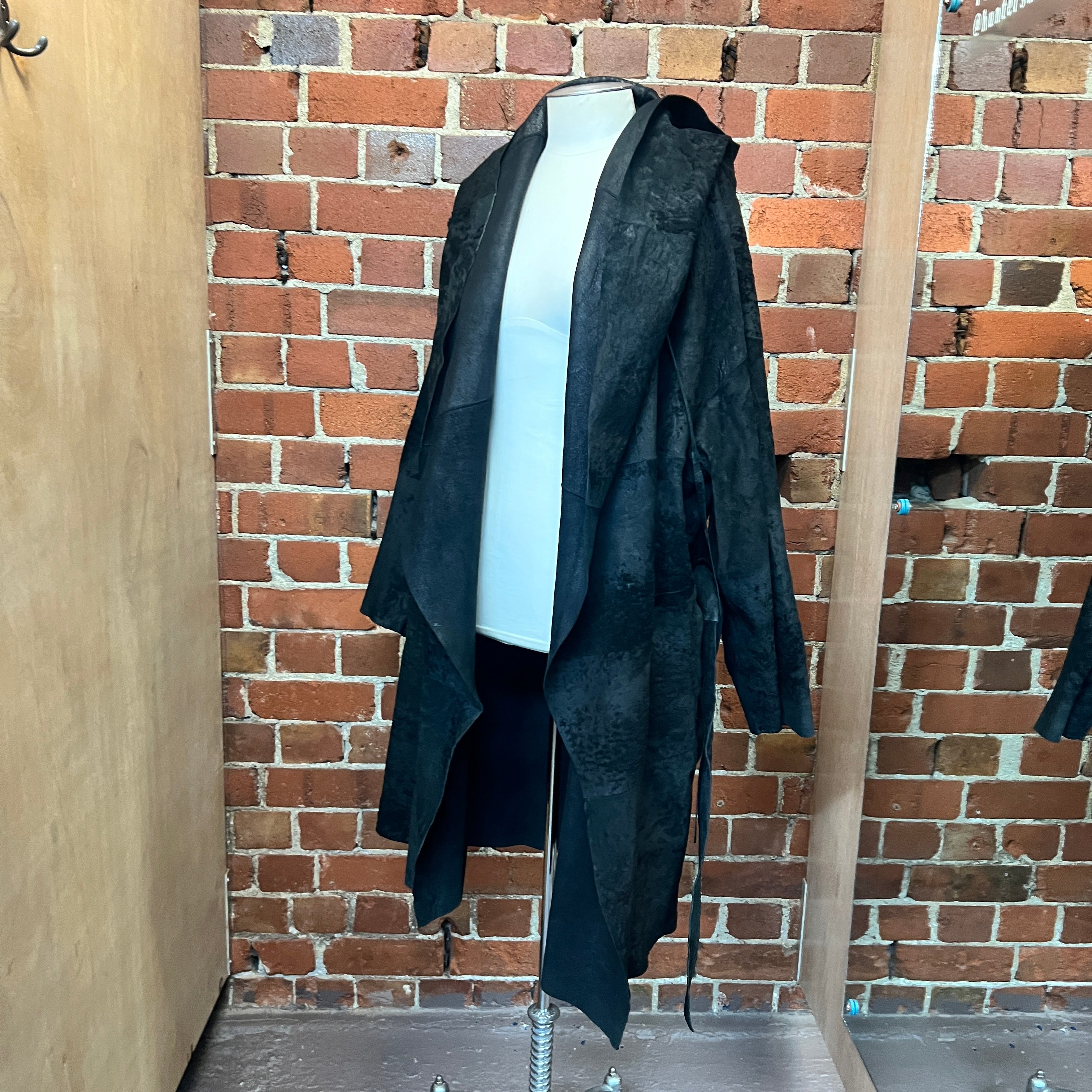 ANN DEMULEMEESTER HUGE leather coat