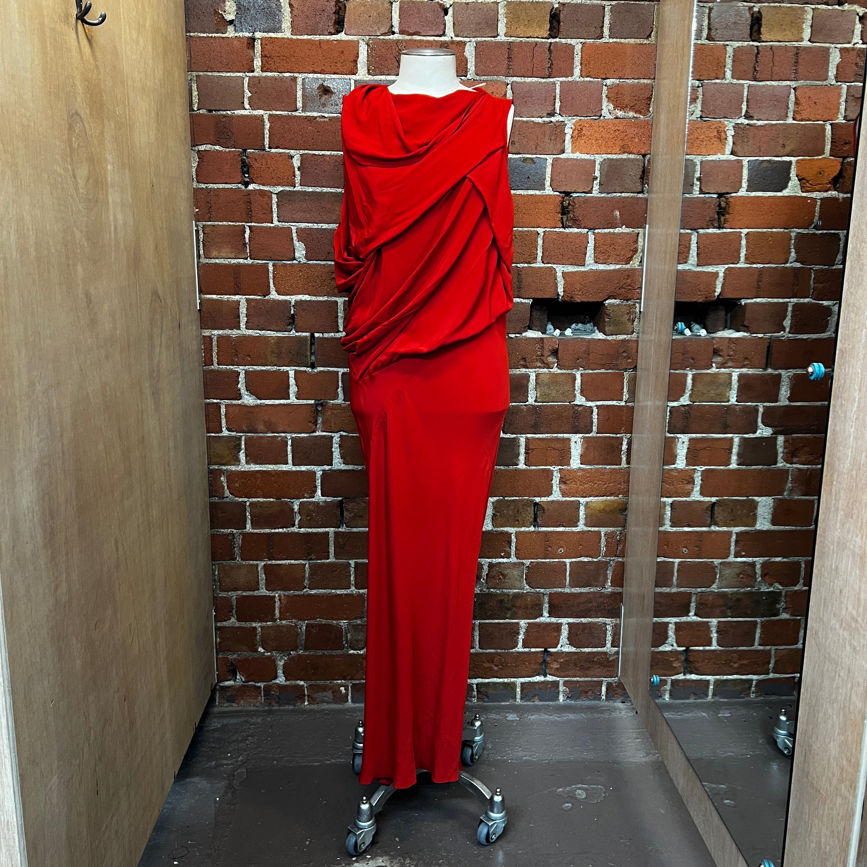 rick owens red dress RICK OWENS silk gown – Wellington Hunters and Collectors