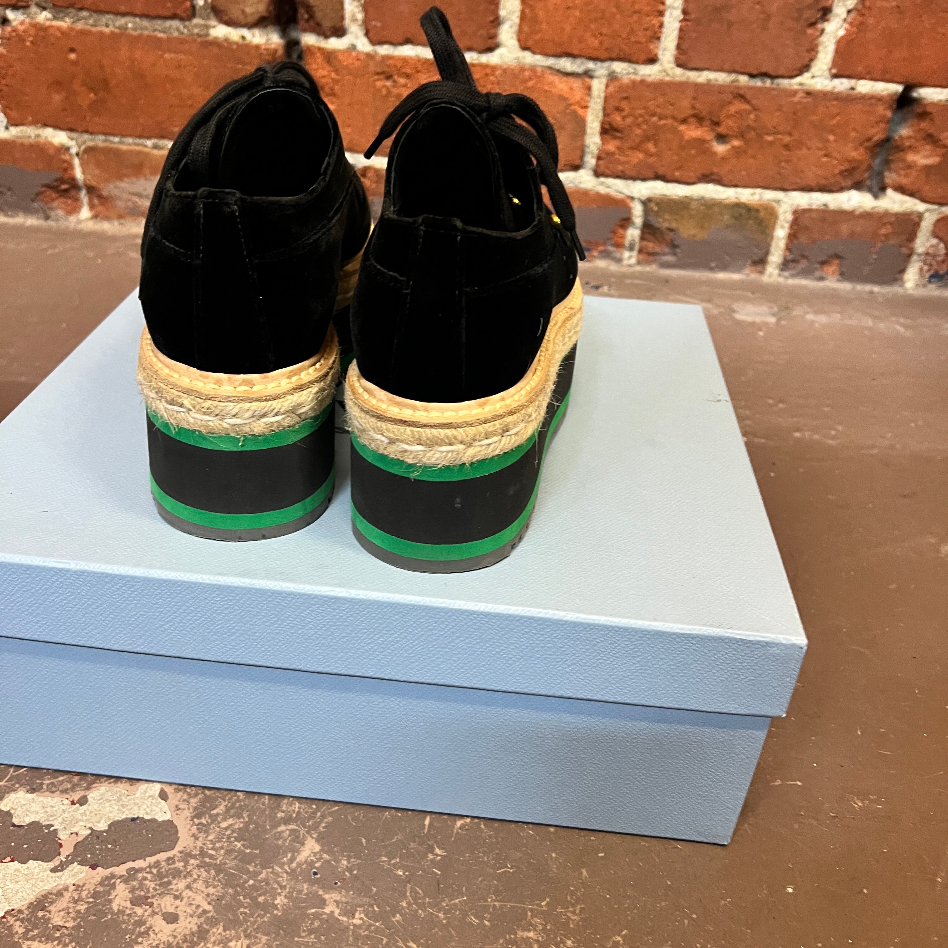 PRADA velvet platforms 39