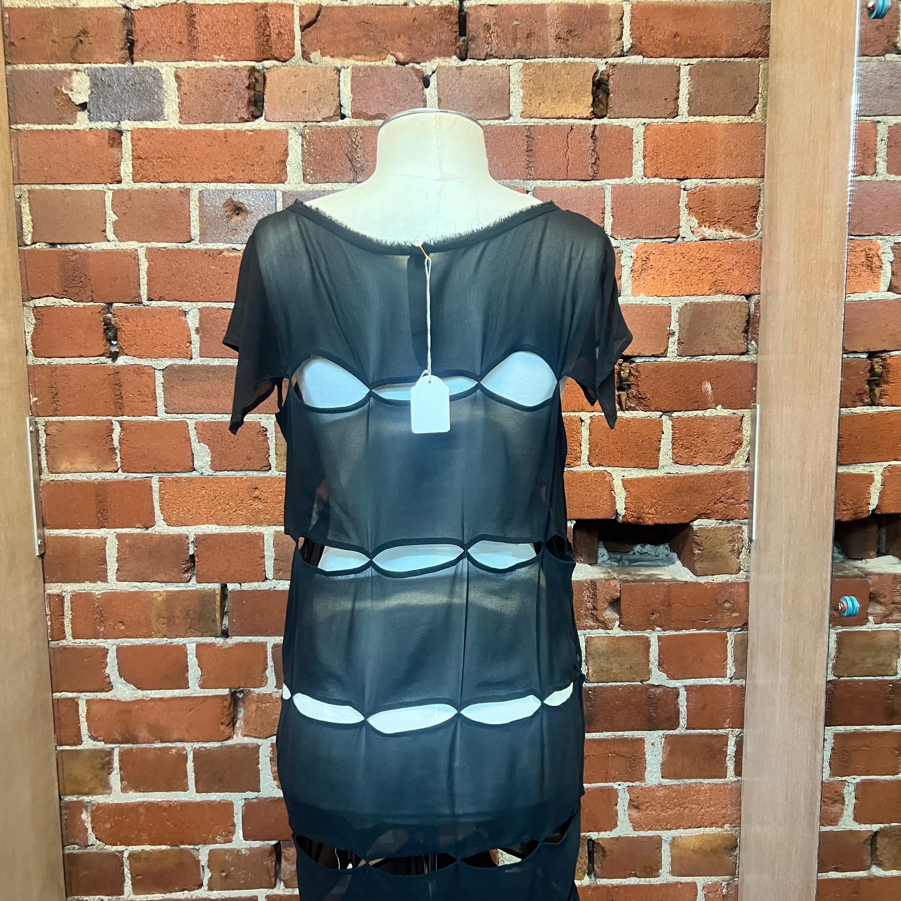 SYMETRIA silk slash dress