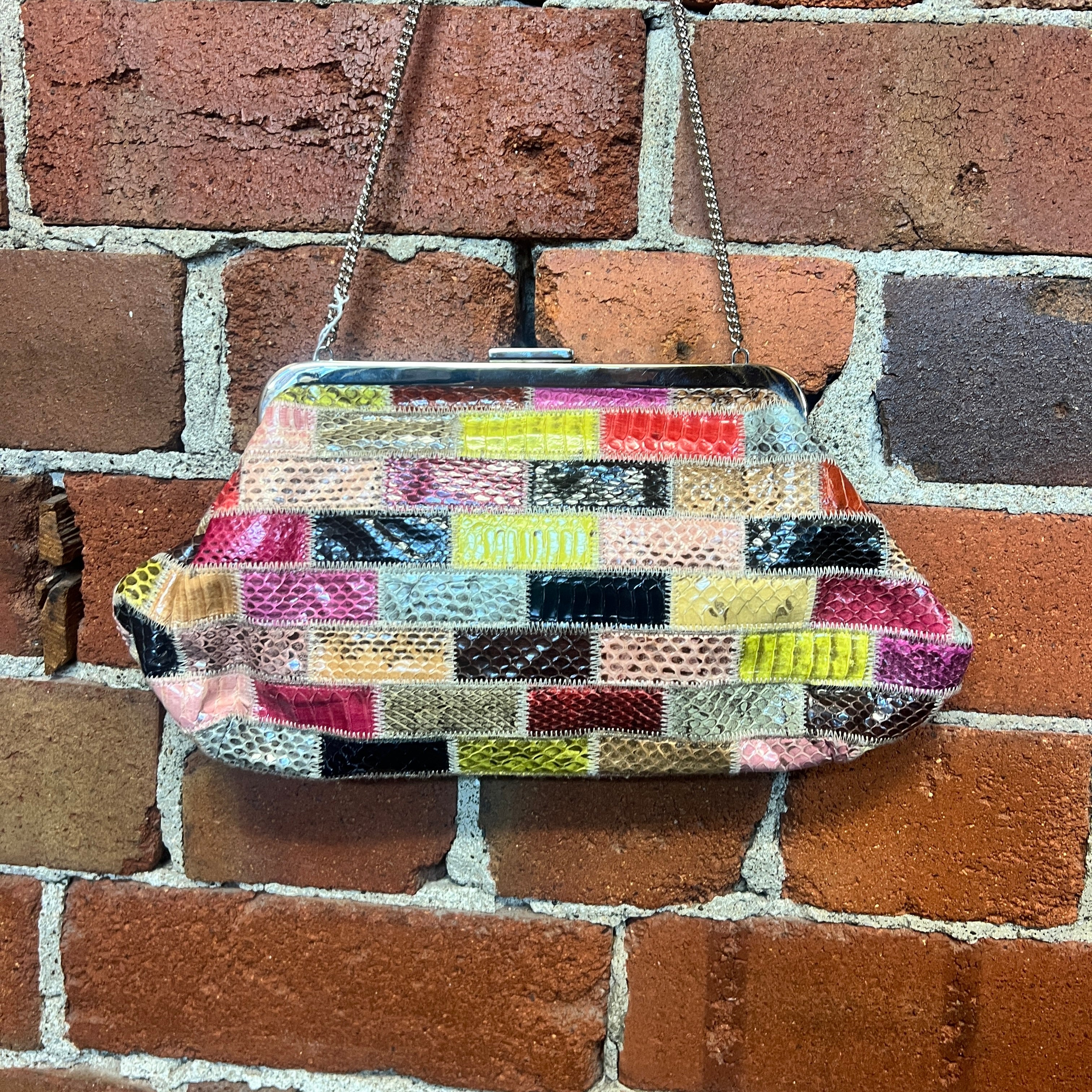 DOLCE AND GABBANA snakeskin patchwork handbag