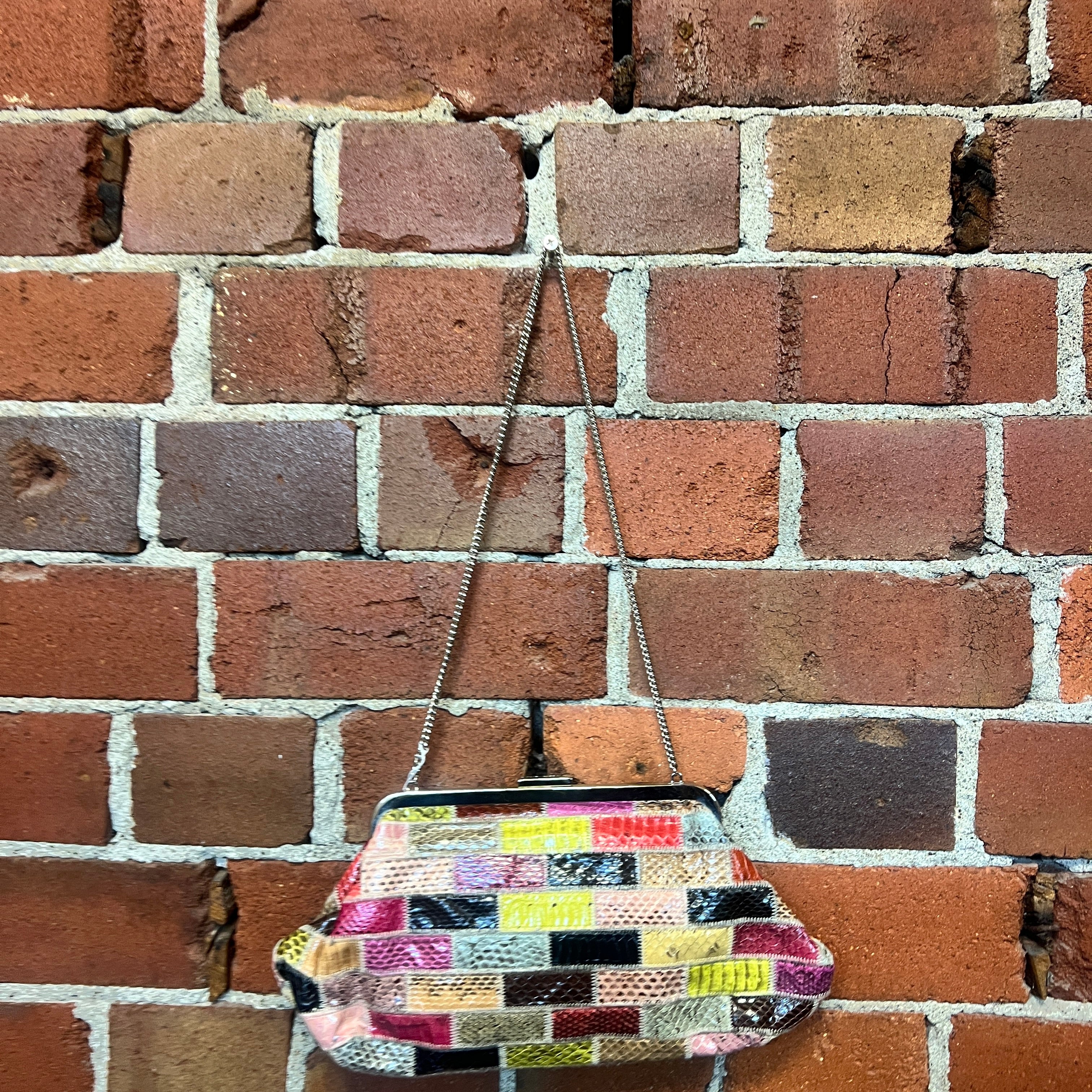 DOLCE AND GABBANA snakeskin patchwork handbag