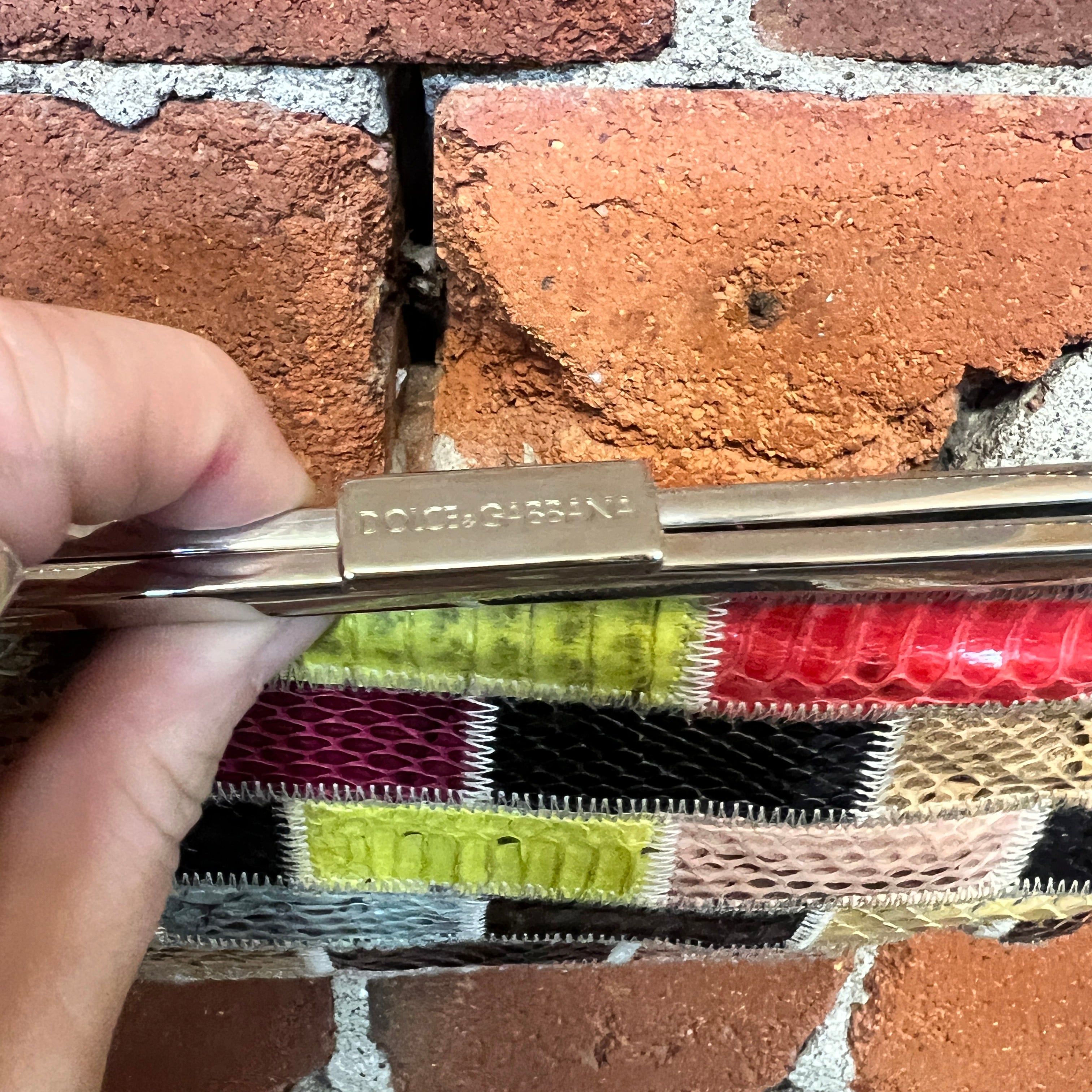 DOLCE AND GABBANA snakeskin patchwork handbag