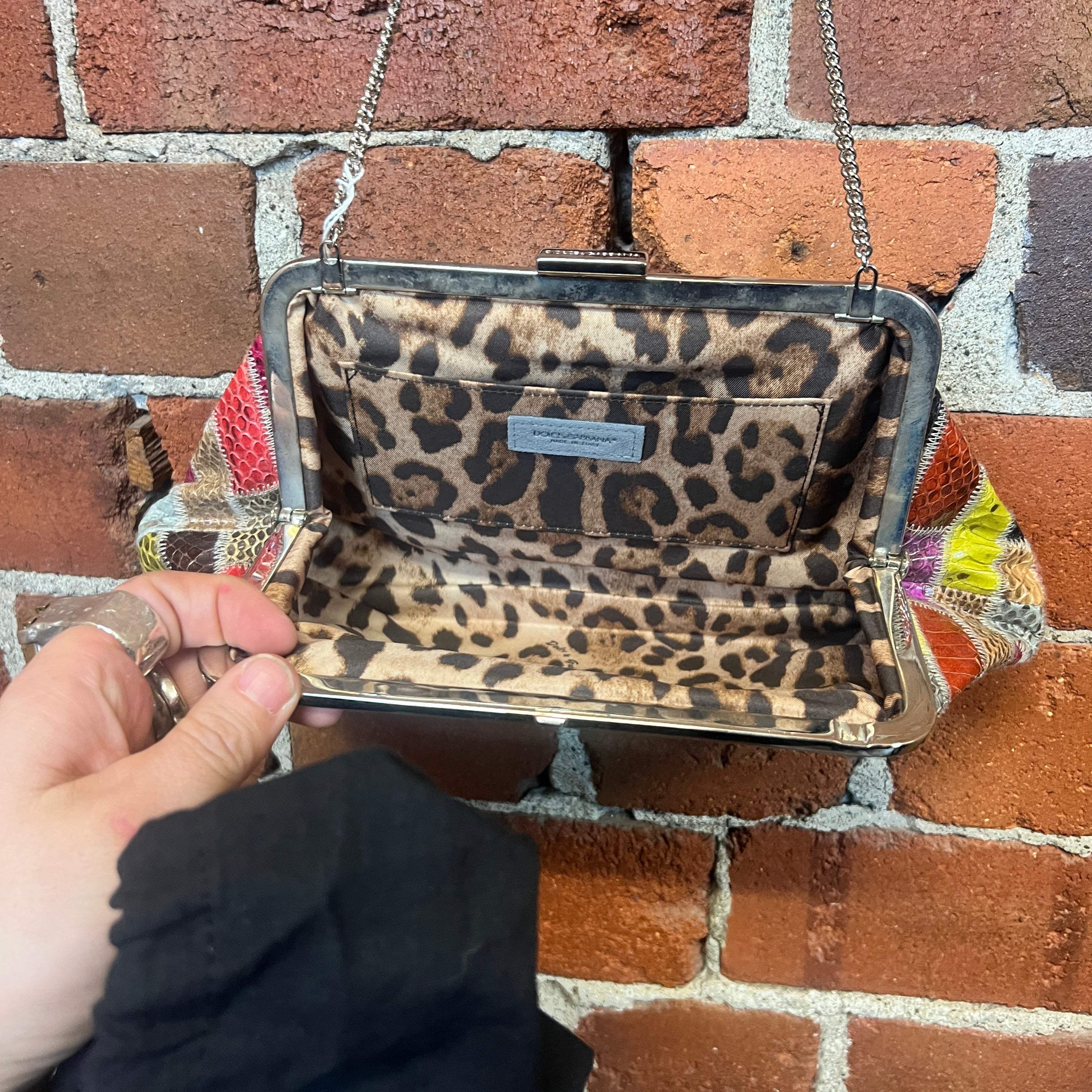DOLCE AND GABBANA snakeskin patchwork handbag
