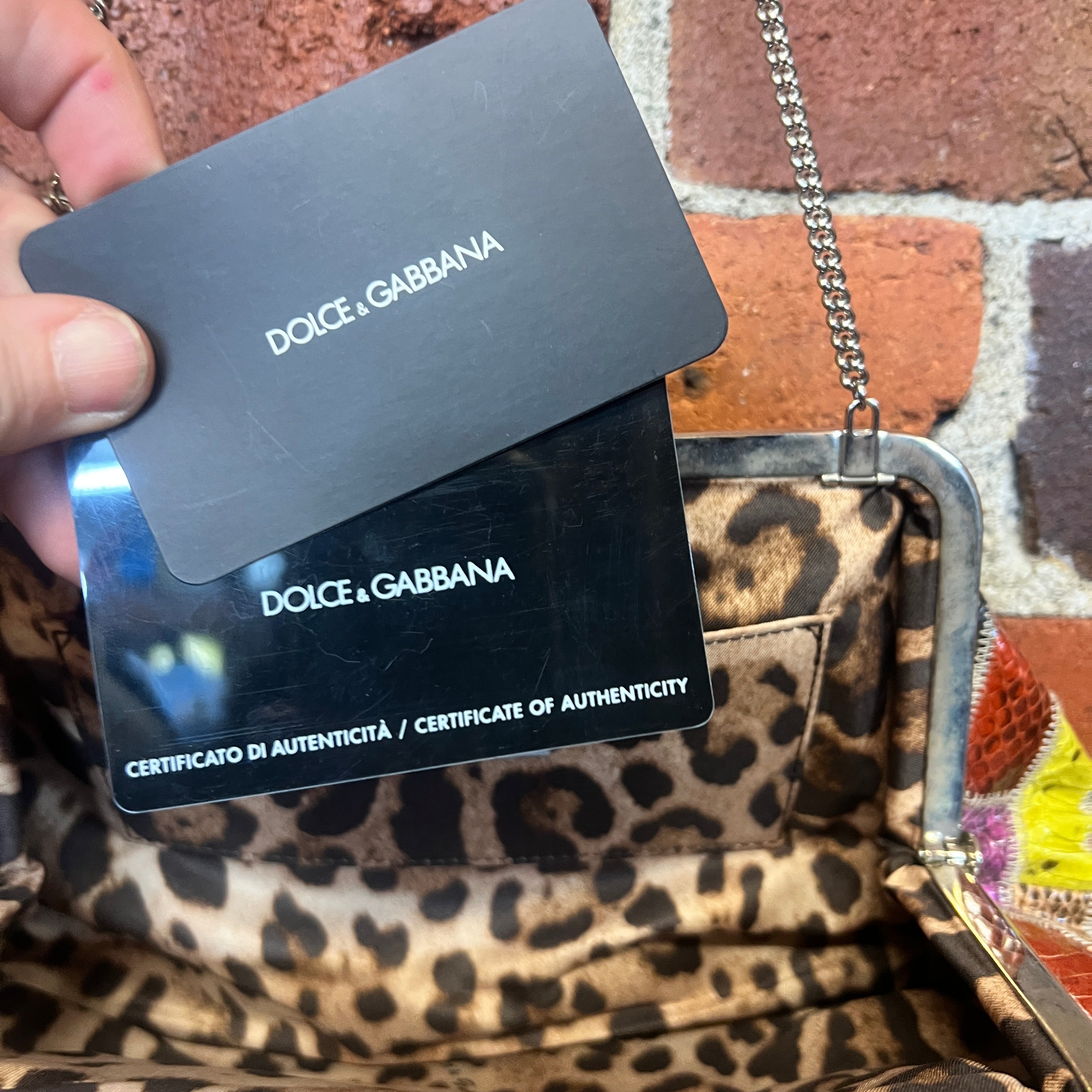 DOLCE AND GABBANA snakeskin patchwork handbag