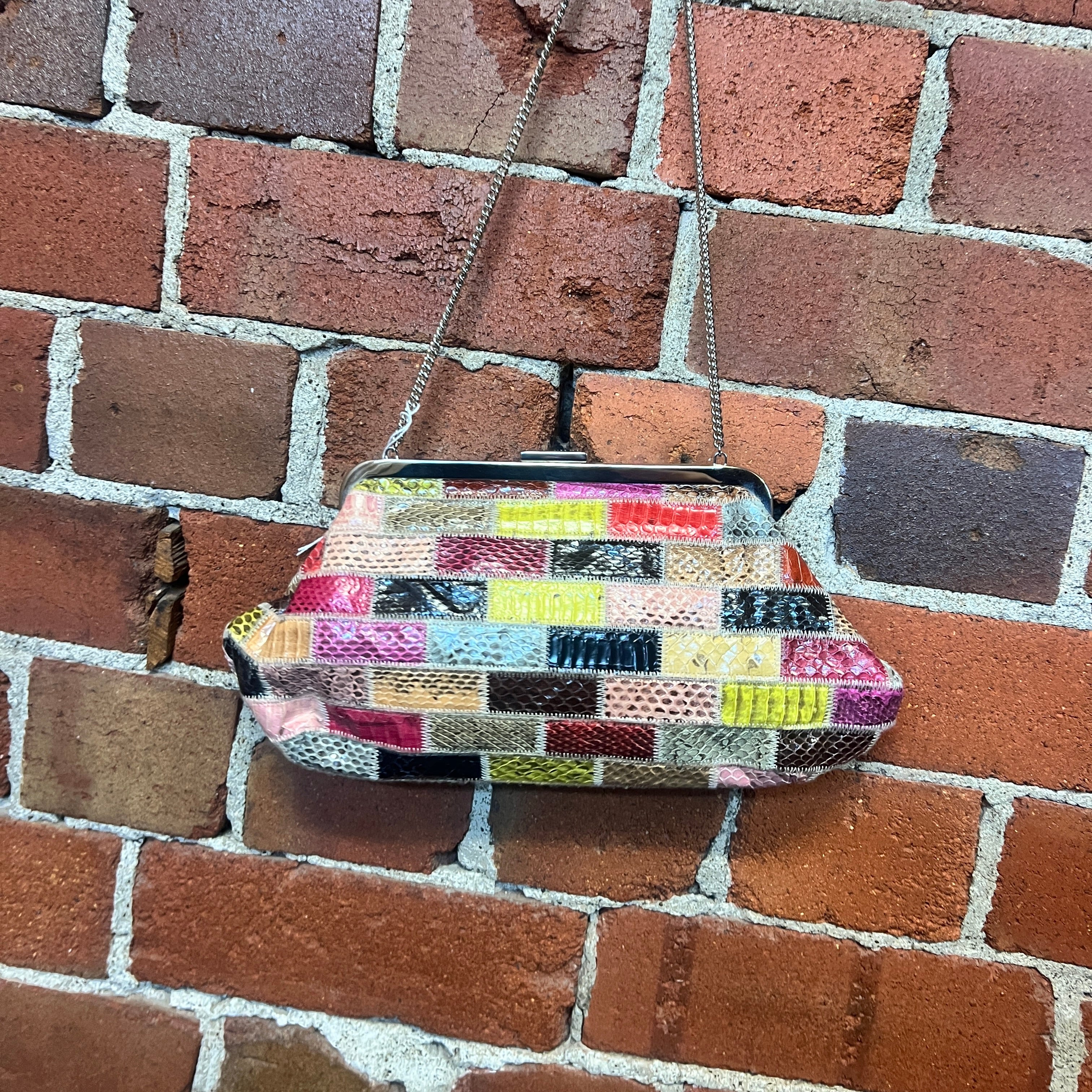 DOLCE AND GABBANA snakeskin patchwork handbag