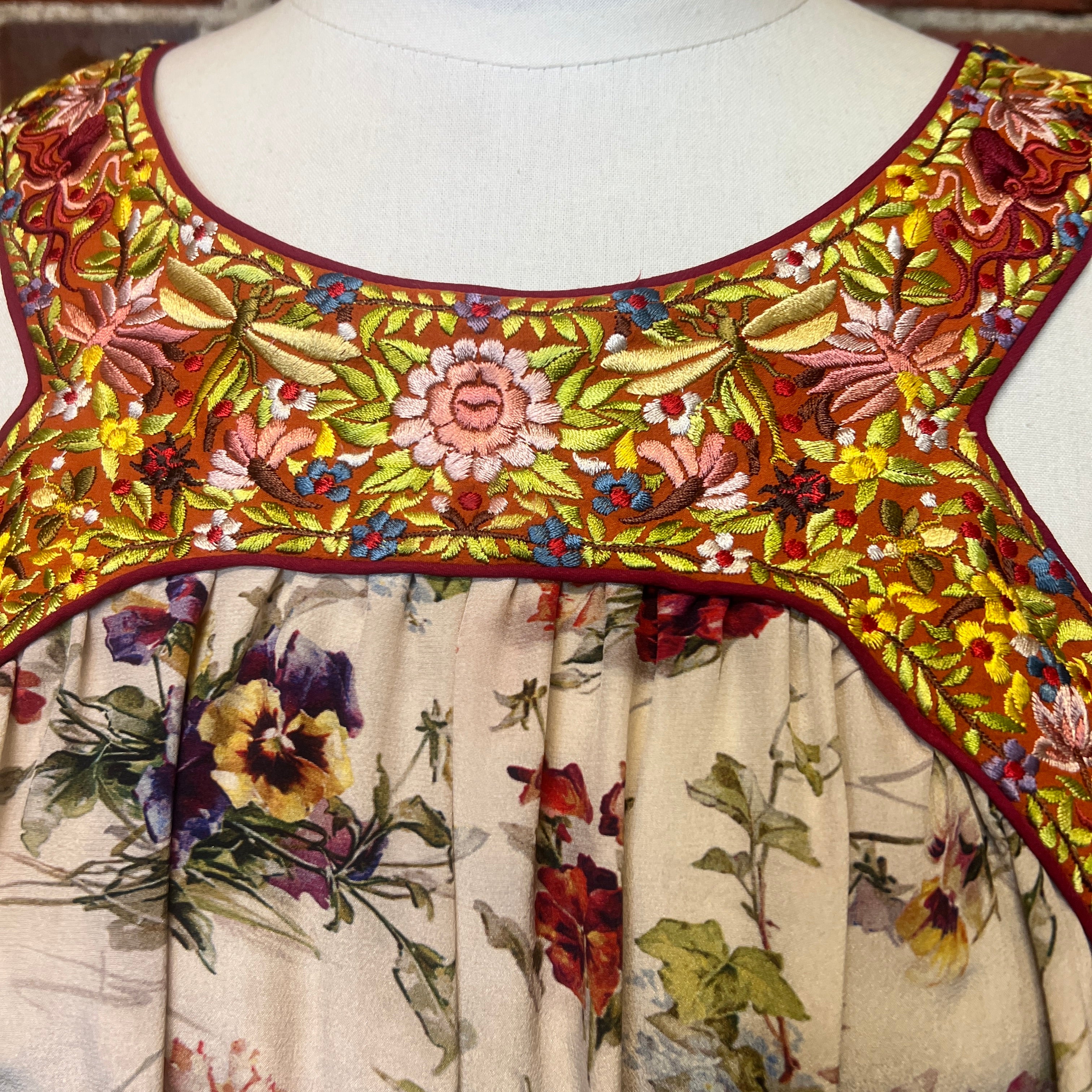 JEAN PAUL GAULTIER silk embroided dress