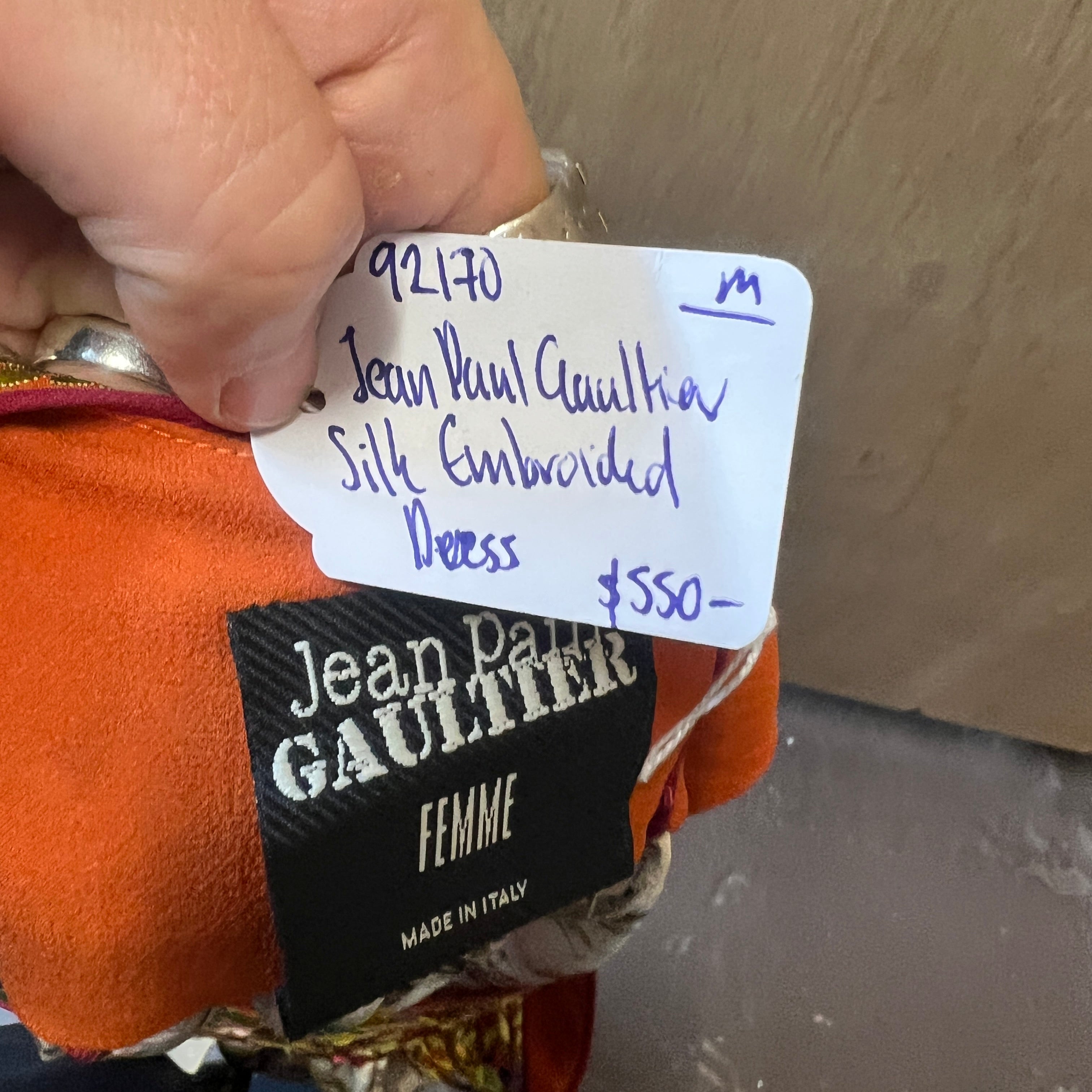 JEAN PAUL GAULTIER silk embroided dress