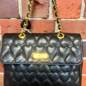 MOSCHINO 1990's Quilted leather hearts handbag