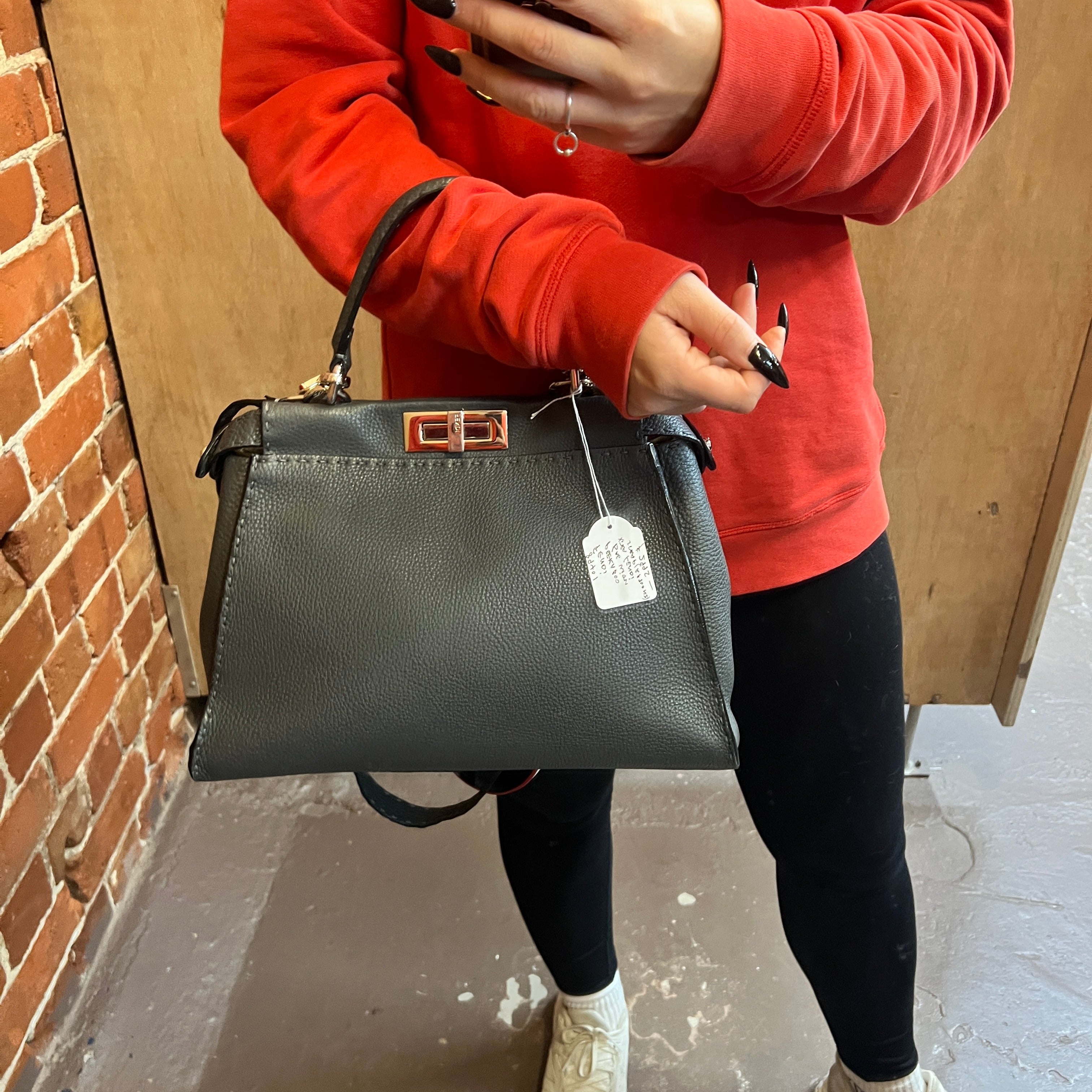 FENDI Peekaboo leather handbag