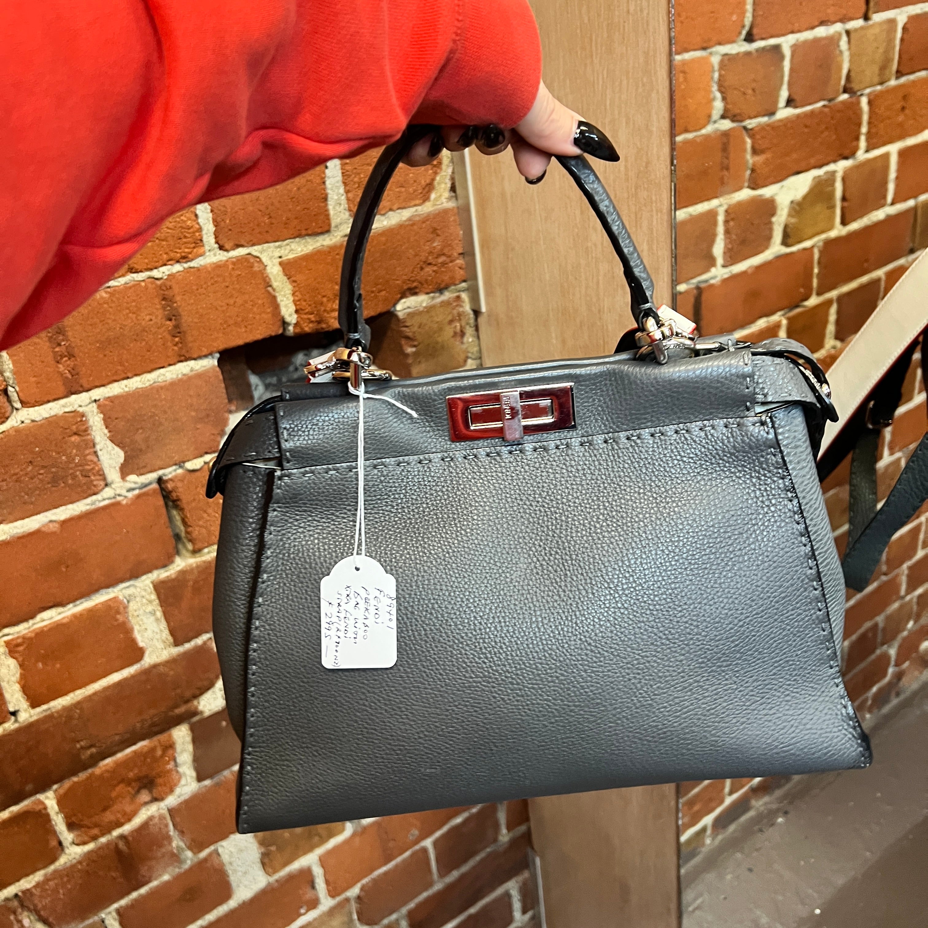 FENDI Peekaboo leather handbag