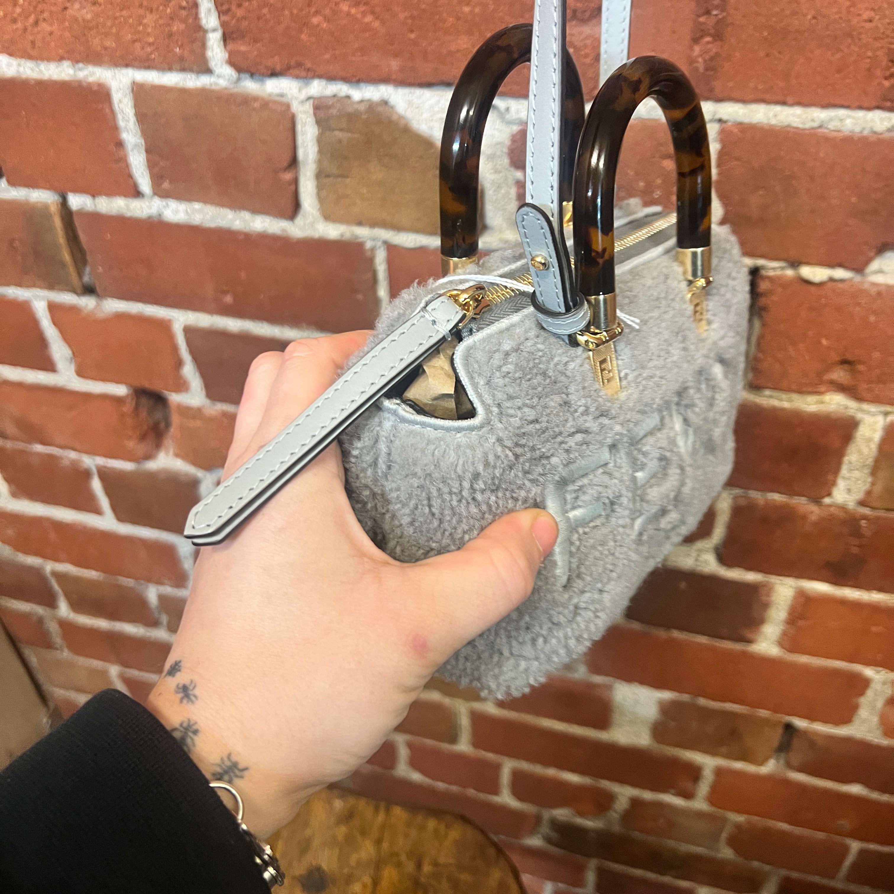 FENDI shearling handbag