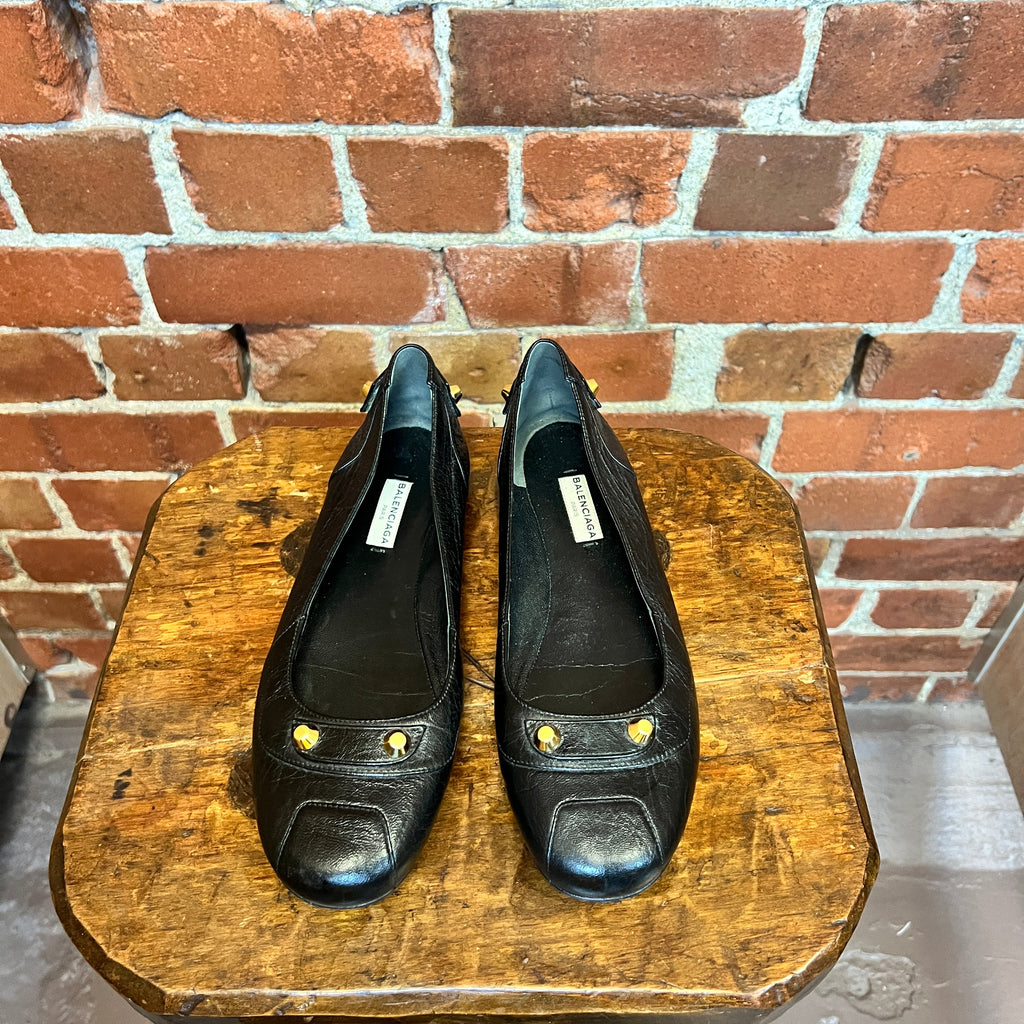 BALENCIAGA leather ballet flats 38.5