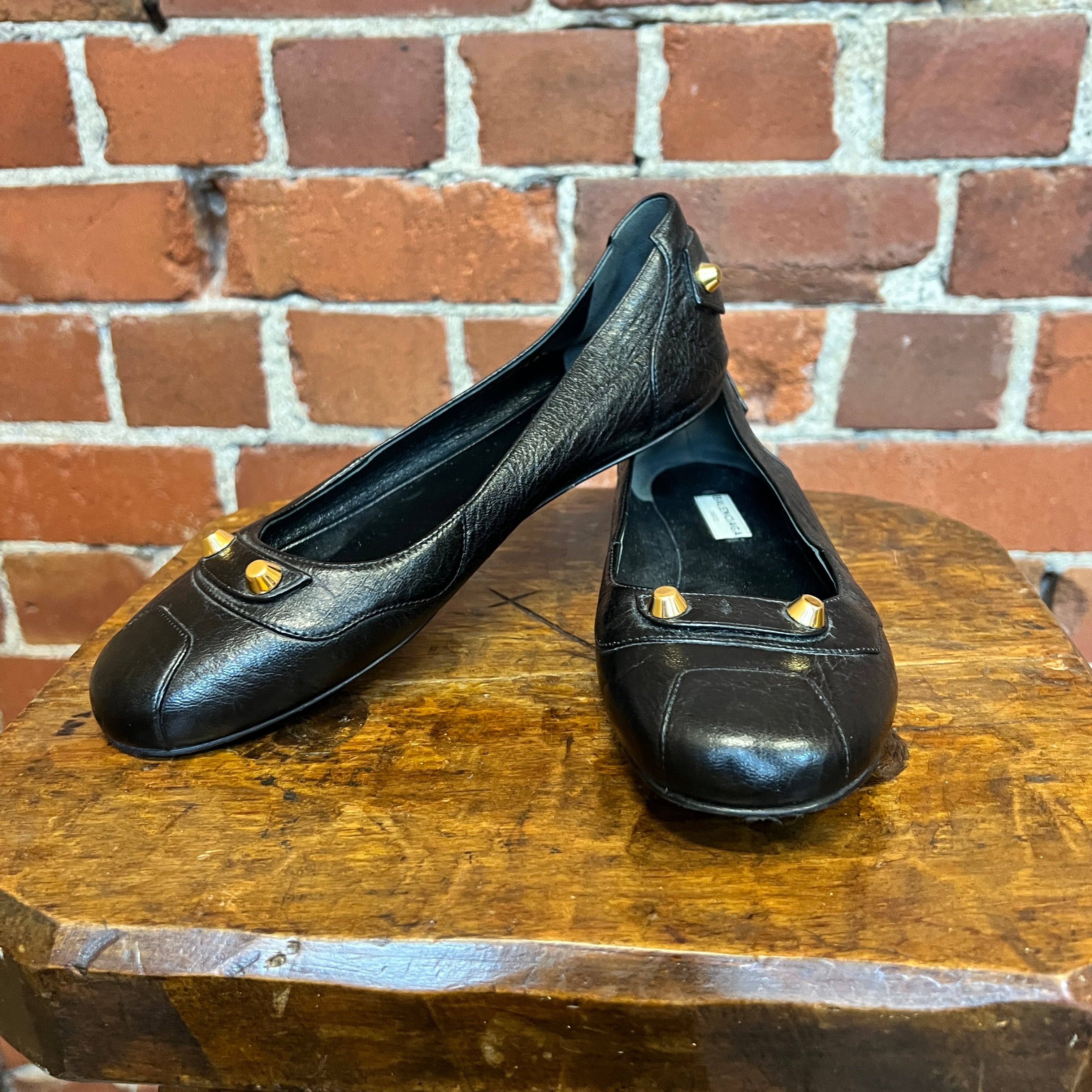 BALENCIAGA leather ballet flats 38.5