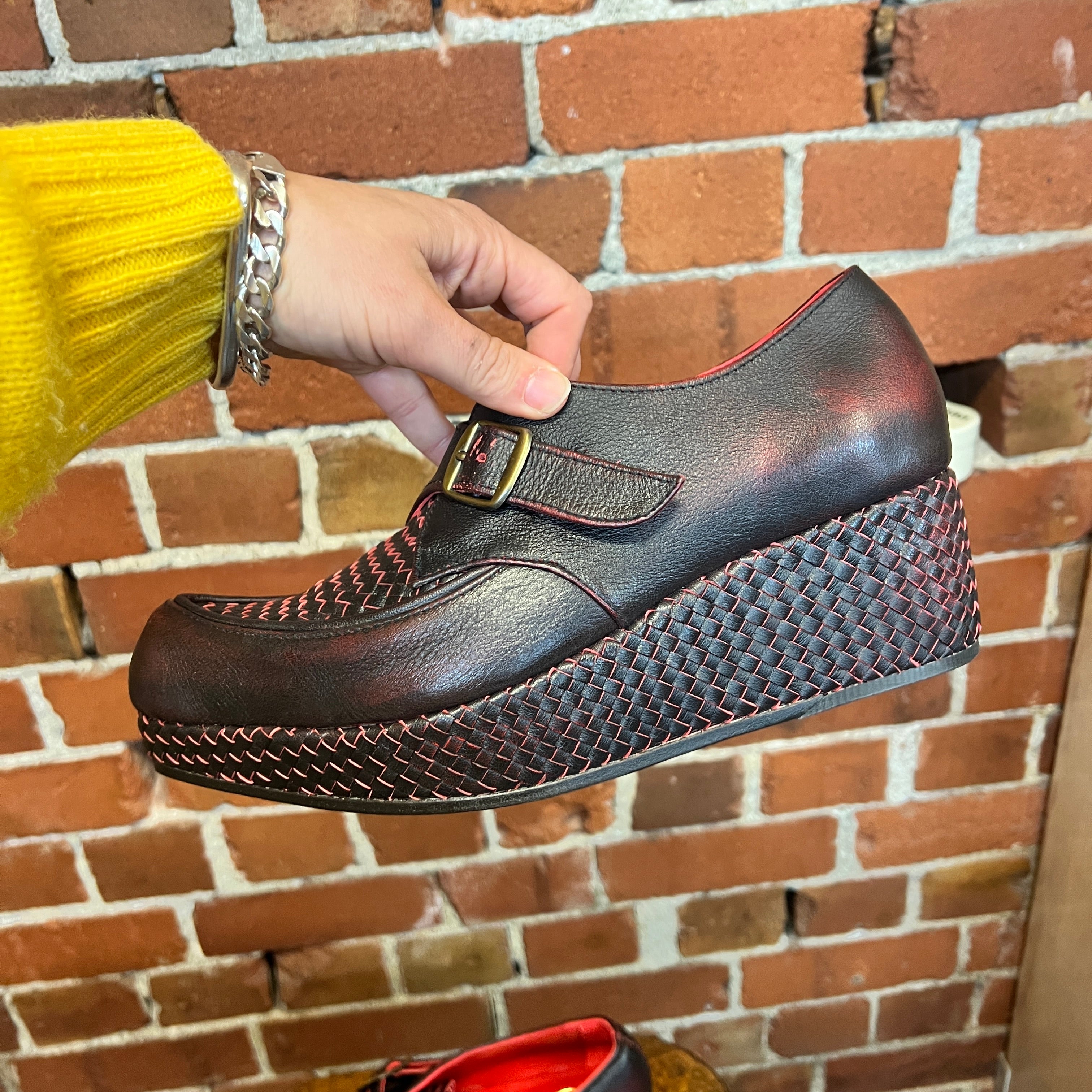 WOVEN leather Brothel Creepers