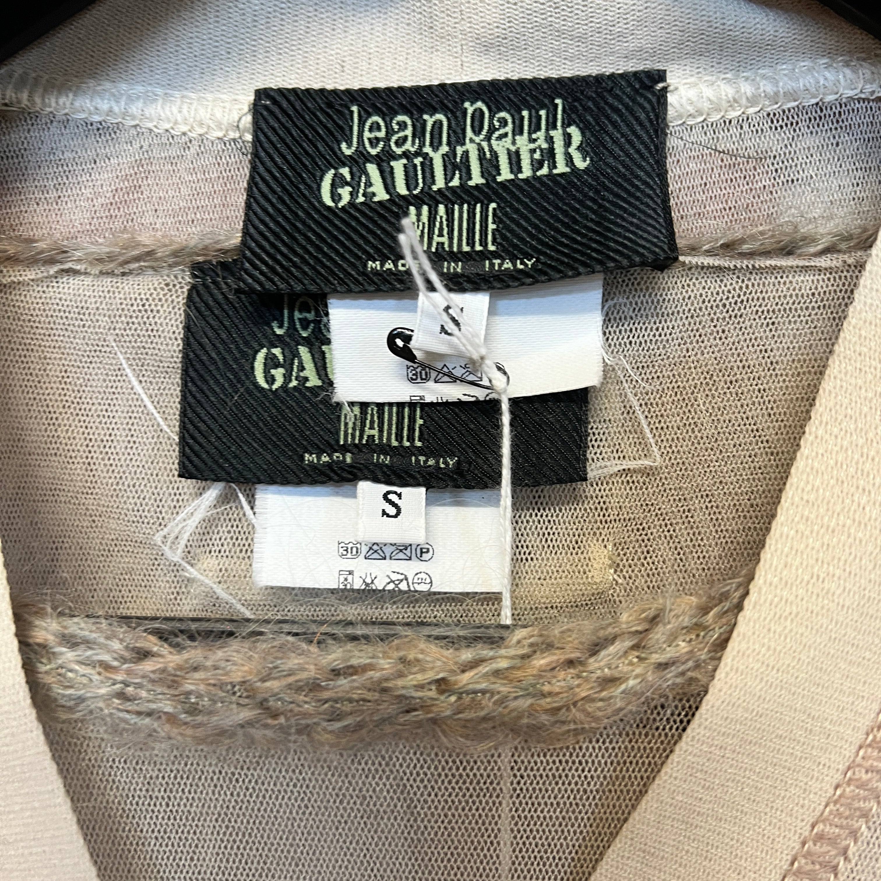 JEAN PAUL GAULTIER  mesh and mohair twinset