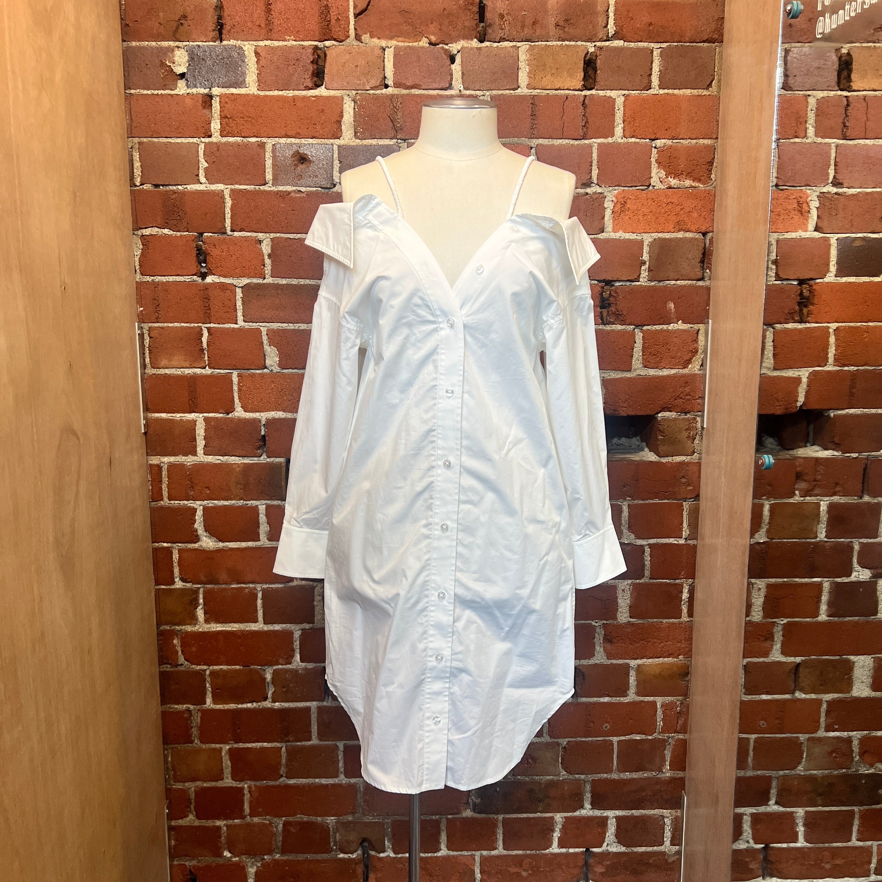 ALEXANDER WANG off the shoulder shirt dress