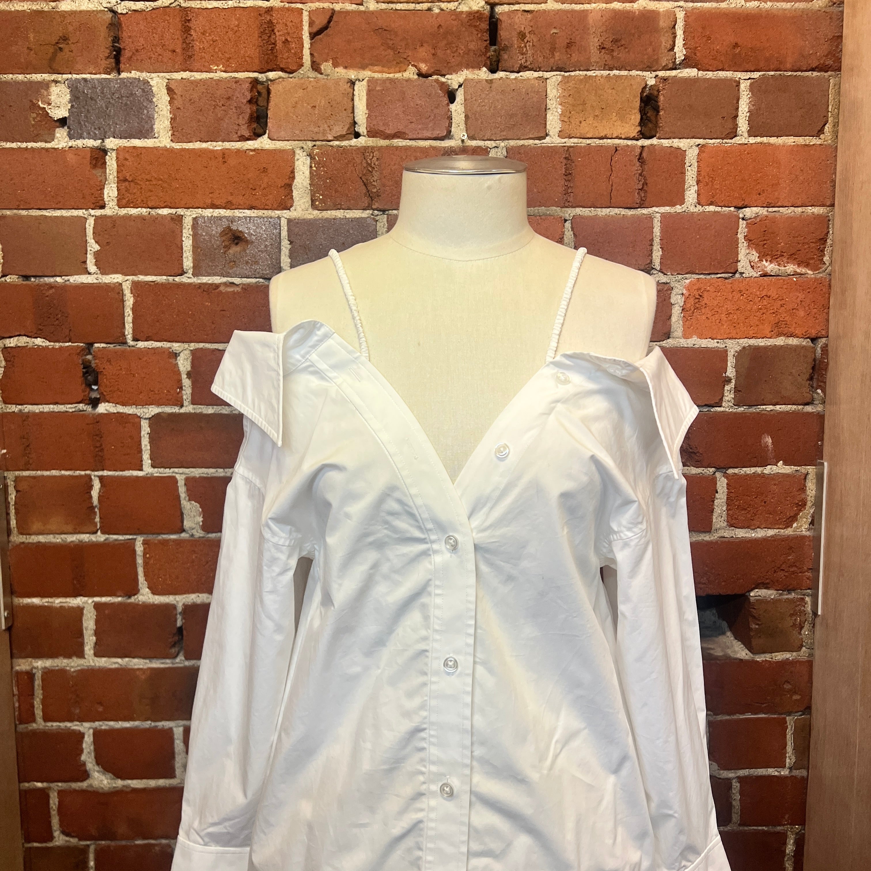 ALEXANDER WANG off the shoulder shirt dress