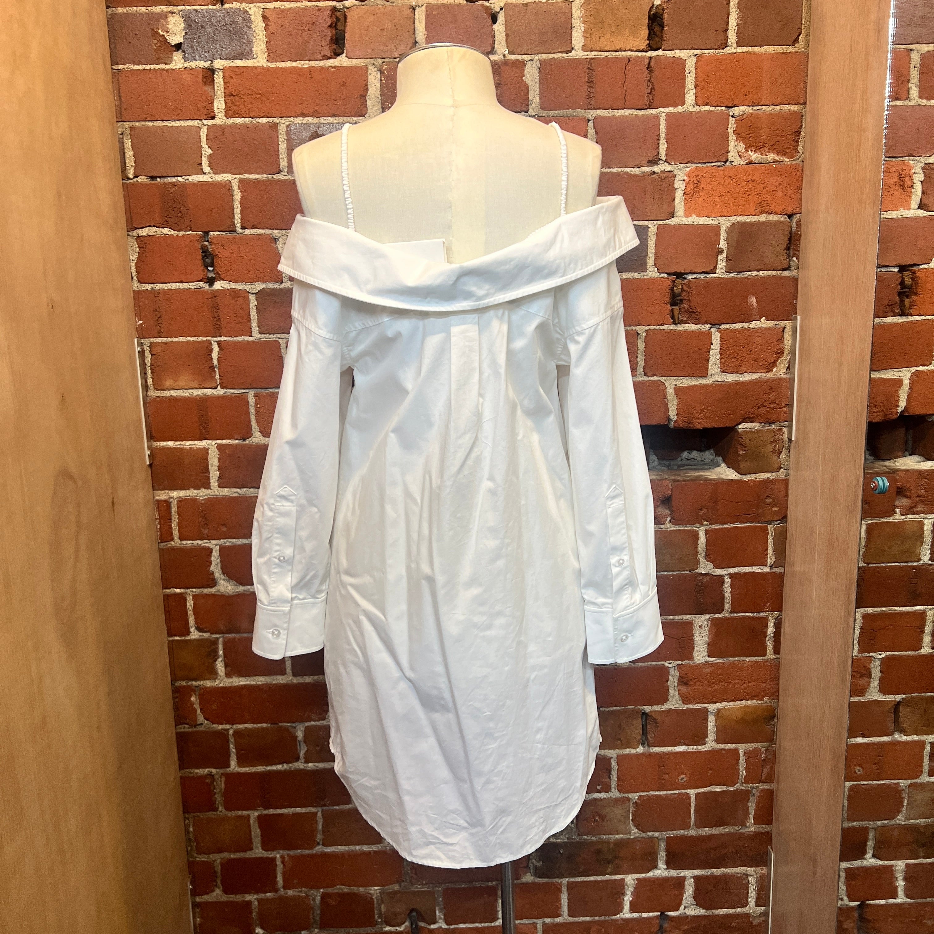 ALEXANDER WANG off the shoulder shirt dress