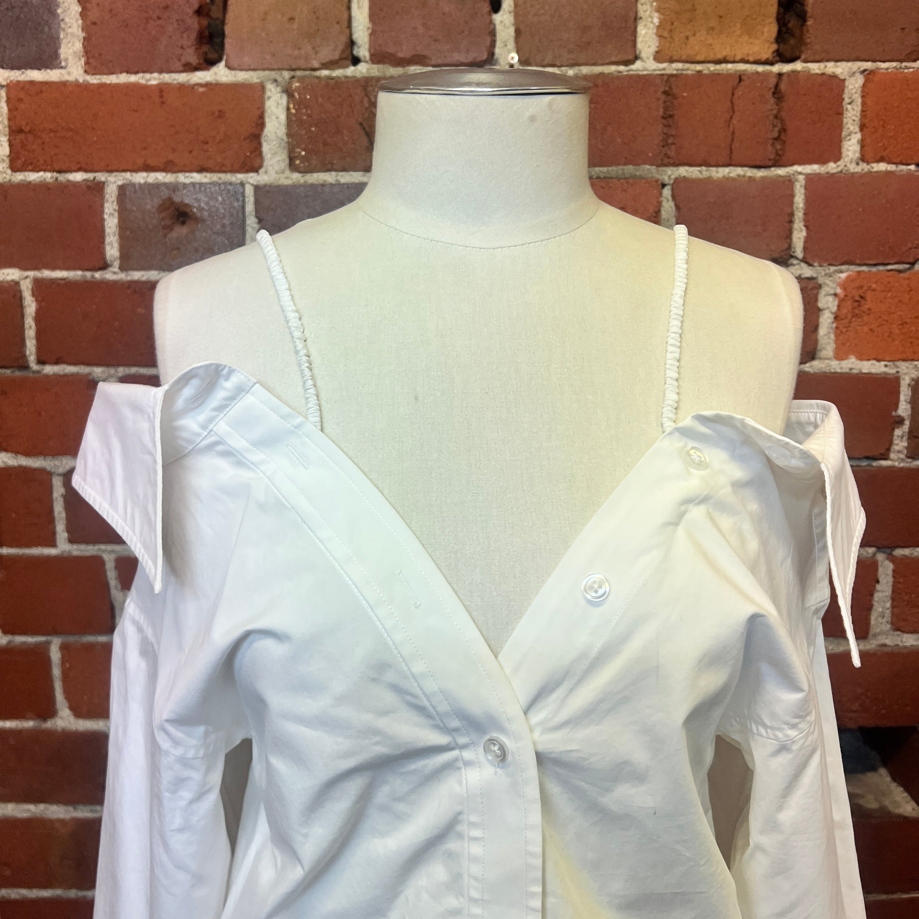 ALEXANDER WANG off the shoulder shirt dress