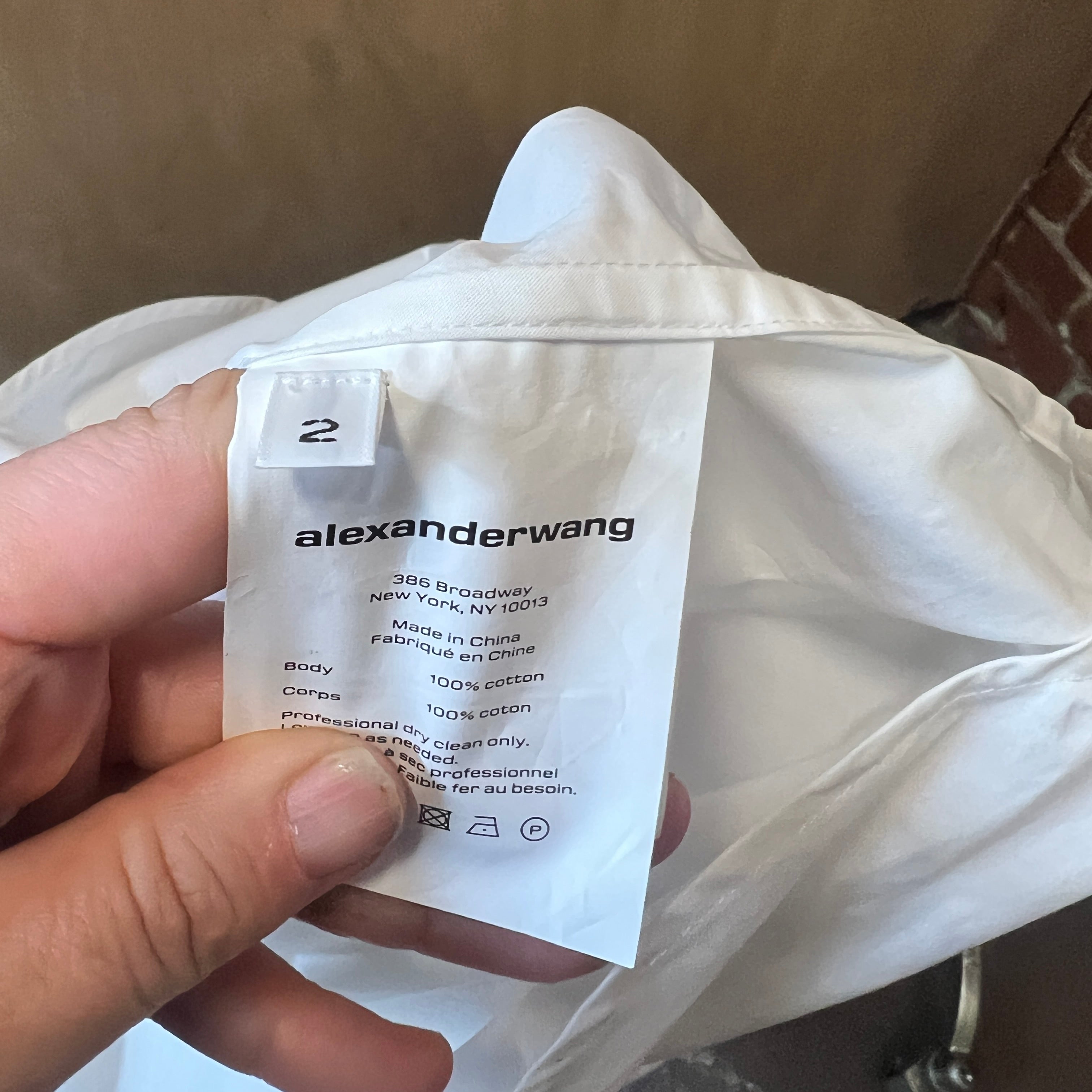 ALEXANDER WANG off the shoulder shirt dress