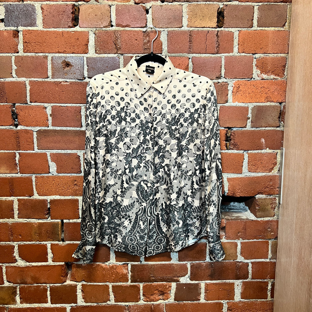 JEAN PAUL GAULITER silk lace print shirt