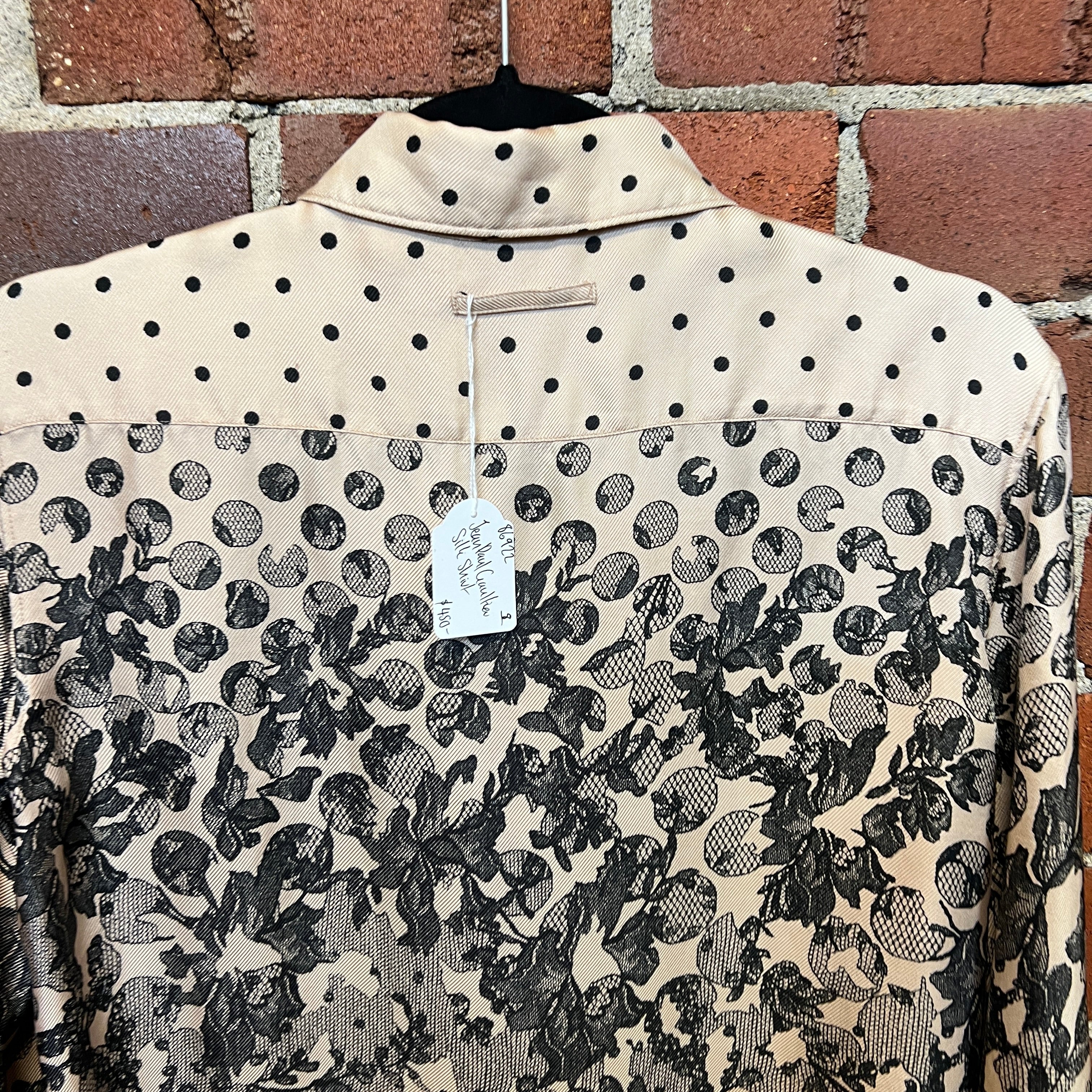 JEAN PAUL GAULITER silk lace print shirt