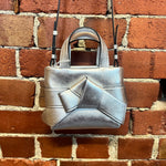 ACNE STUDIOS Metallic silver leather handbag