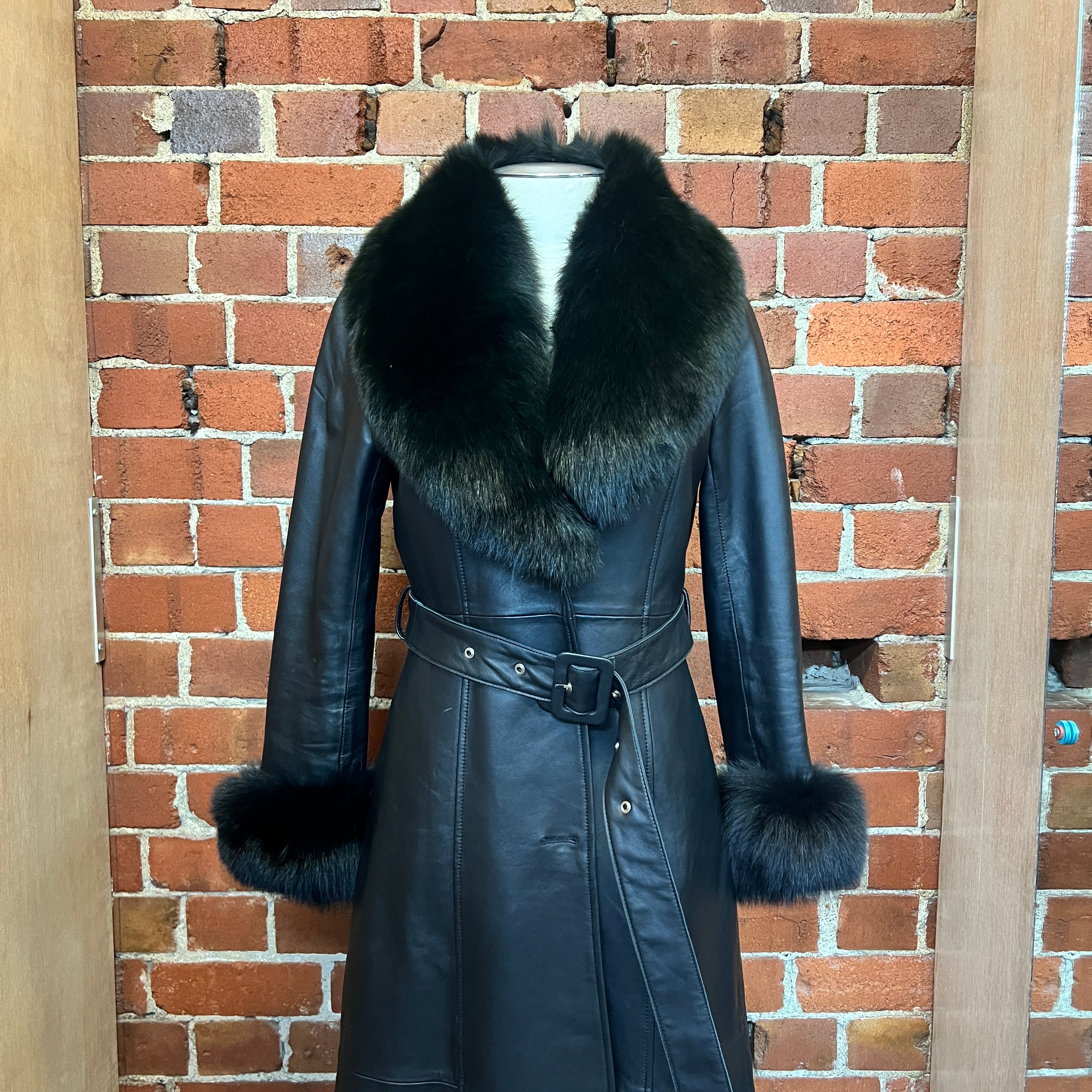 Leather and Fox Fur coat