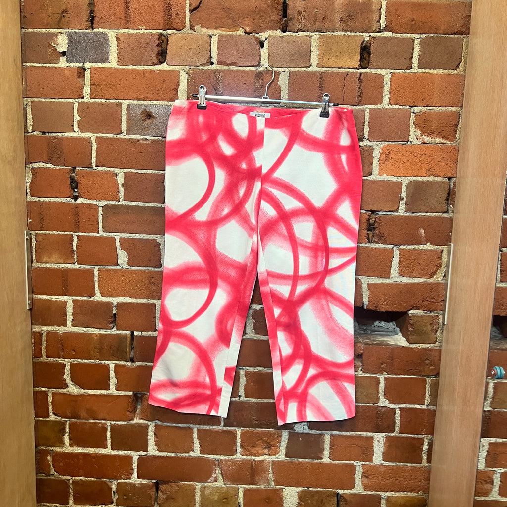 MOSCHINO spray paint capri pants