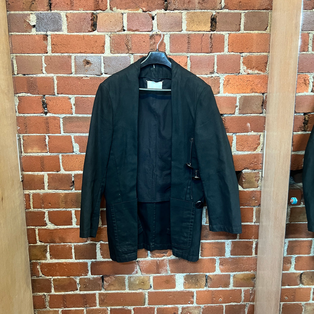 MARGIELA CANVAS FOLDED BACK LAPELS JACKET 2001