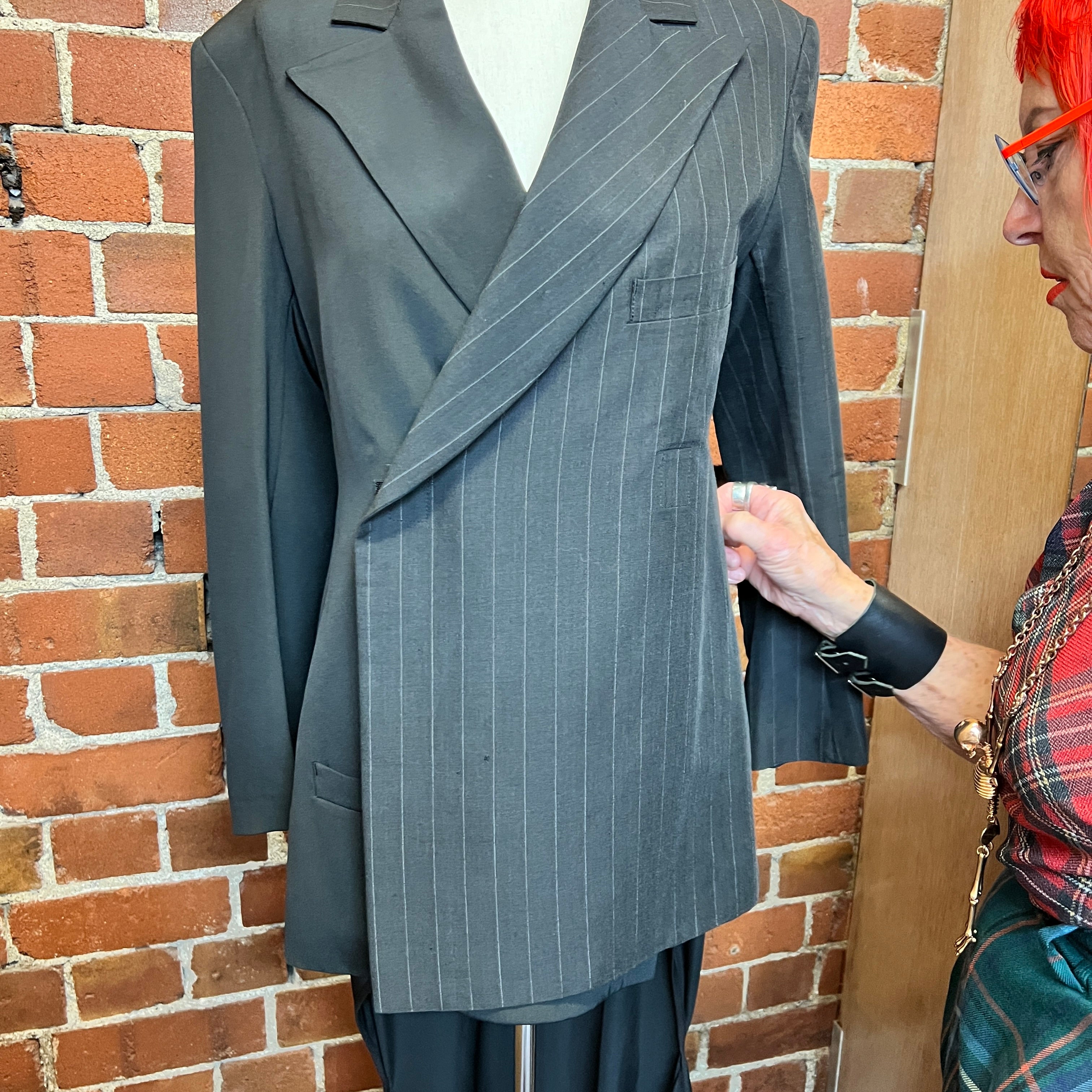 YOHJI YAMAMOTO Pinstripe wool and silk jacket