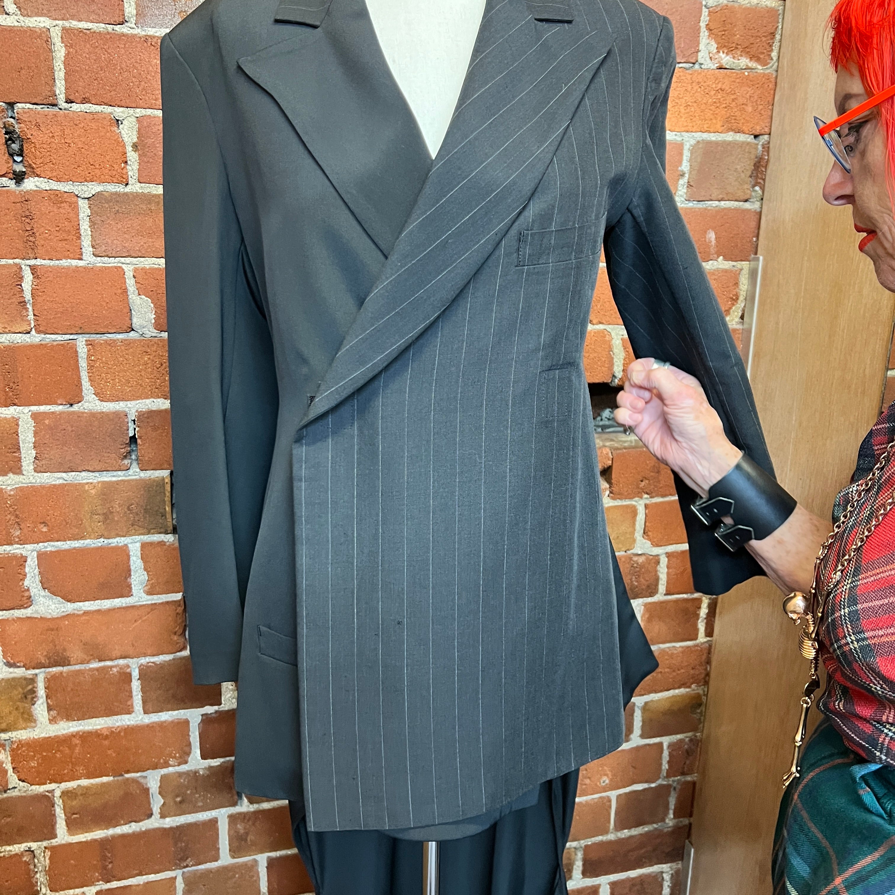 YOHJI YAMAMOTO Pinstripe wool and silk jacket