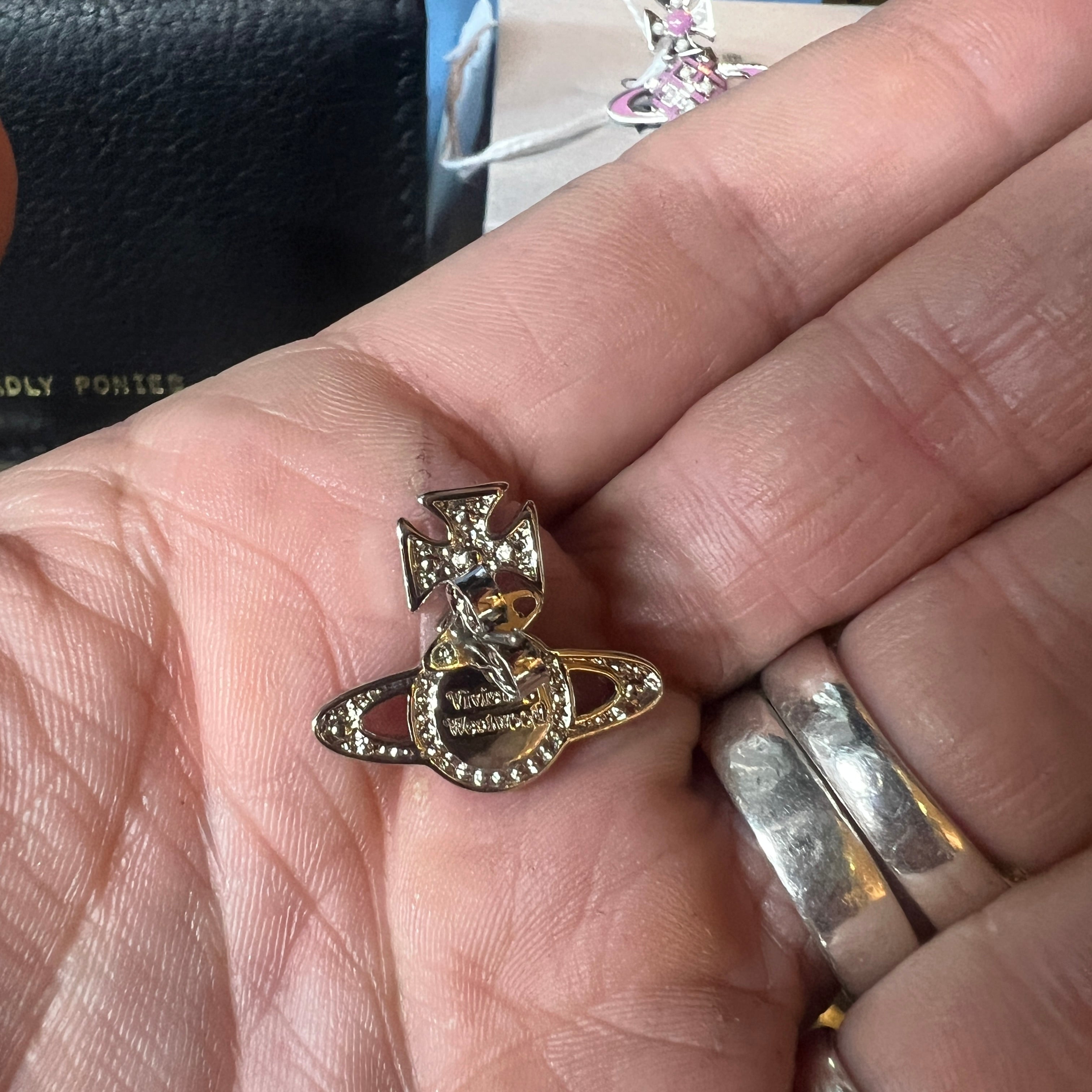 VIVIENNE WESTWOOD enamel and pearl earrings