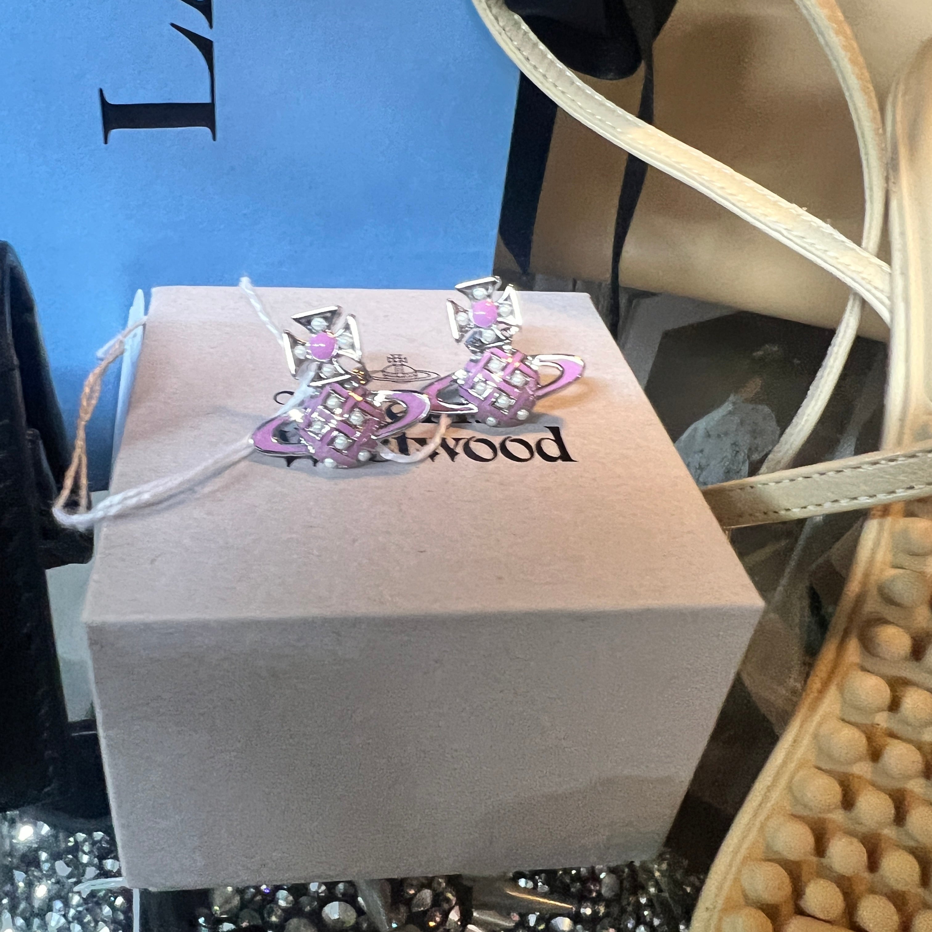 VIVIENNE WESTWOOD enamel and pearl earrings