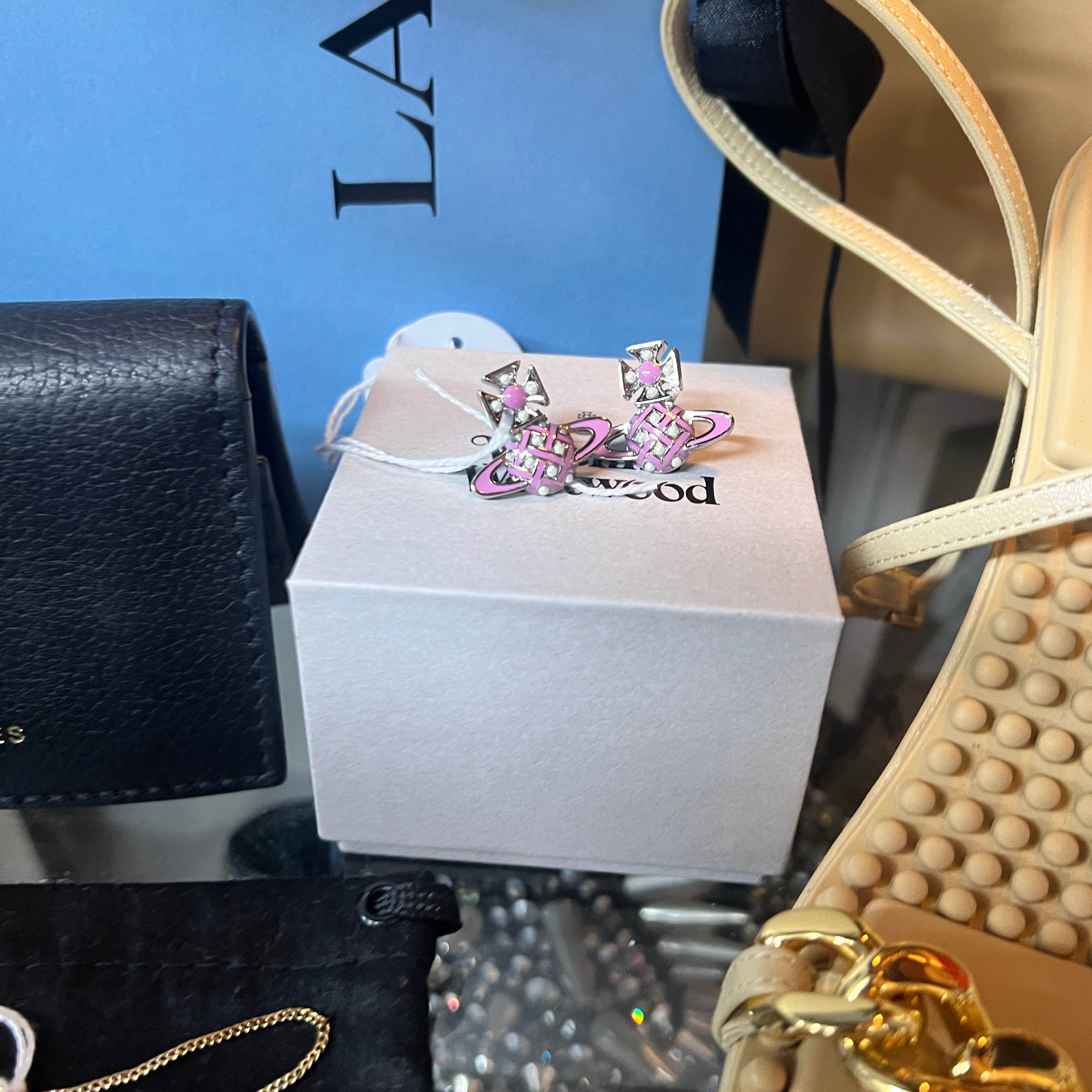 VIVIENNE WESTWOOD enamel and pearl earrings