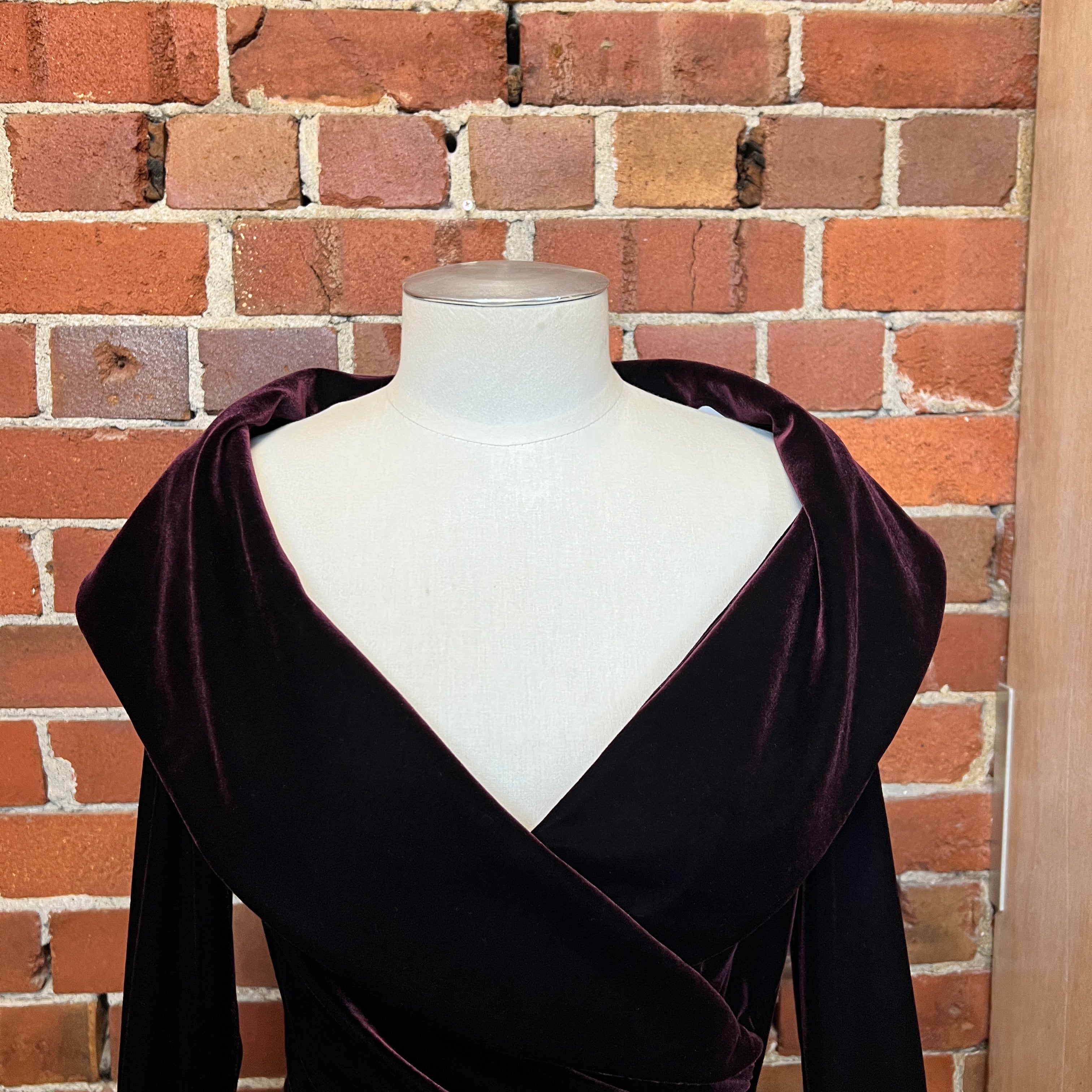 TADASHI velvet evening top