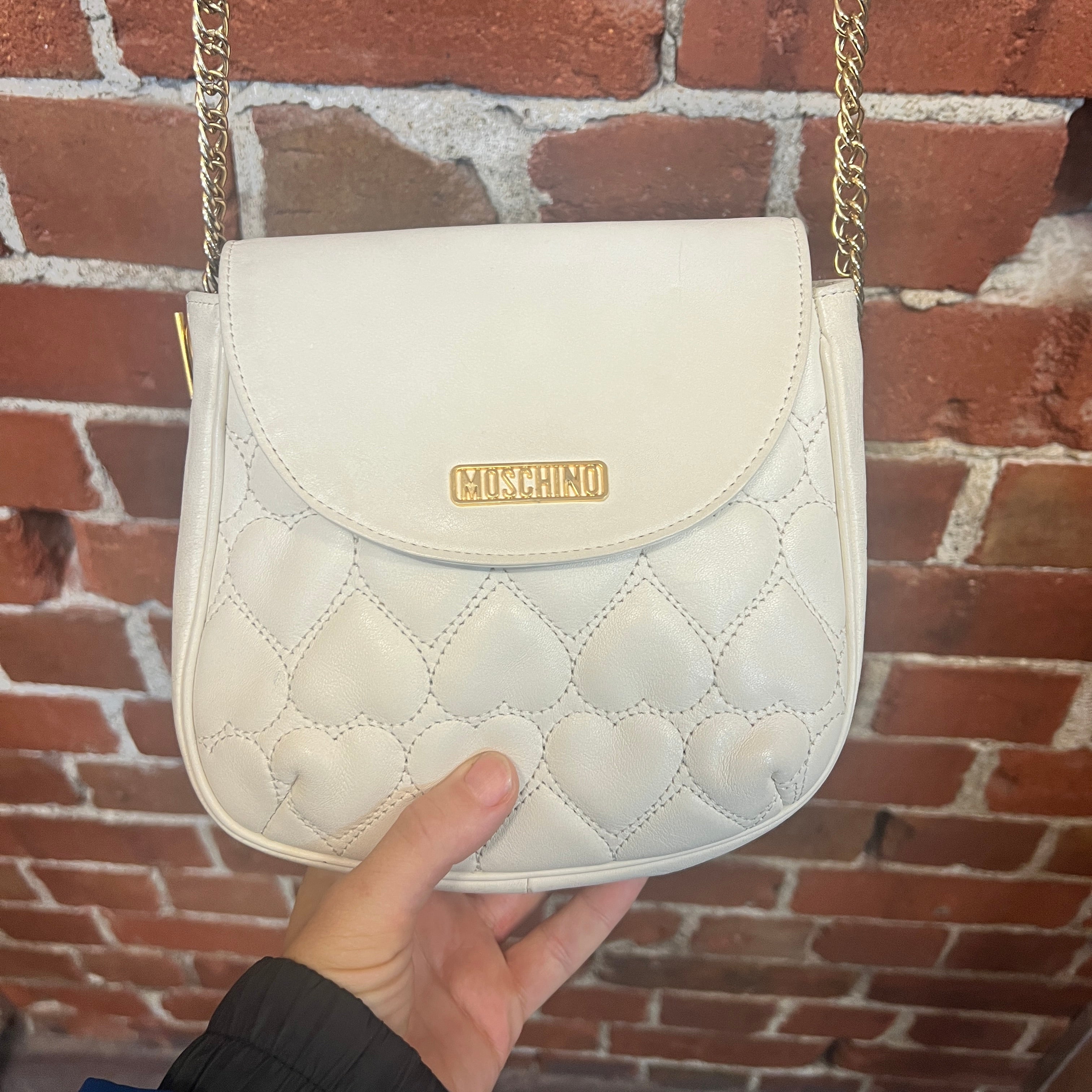 MOSCHINO 1990s heart quilted bag