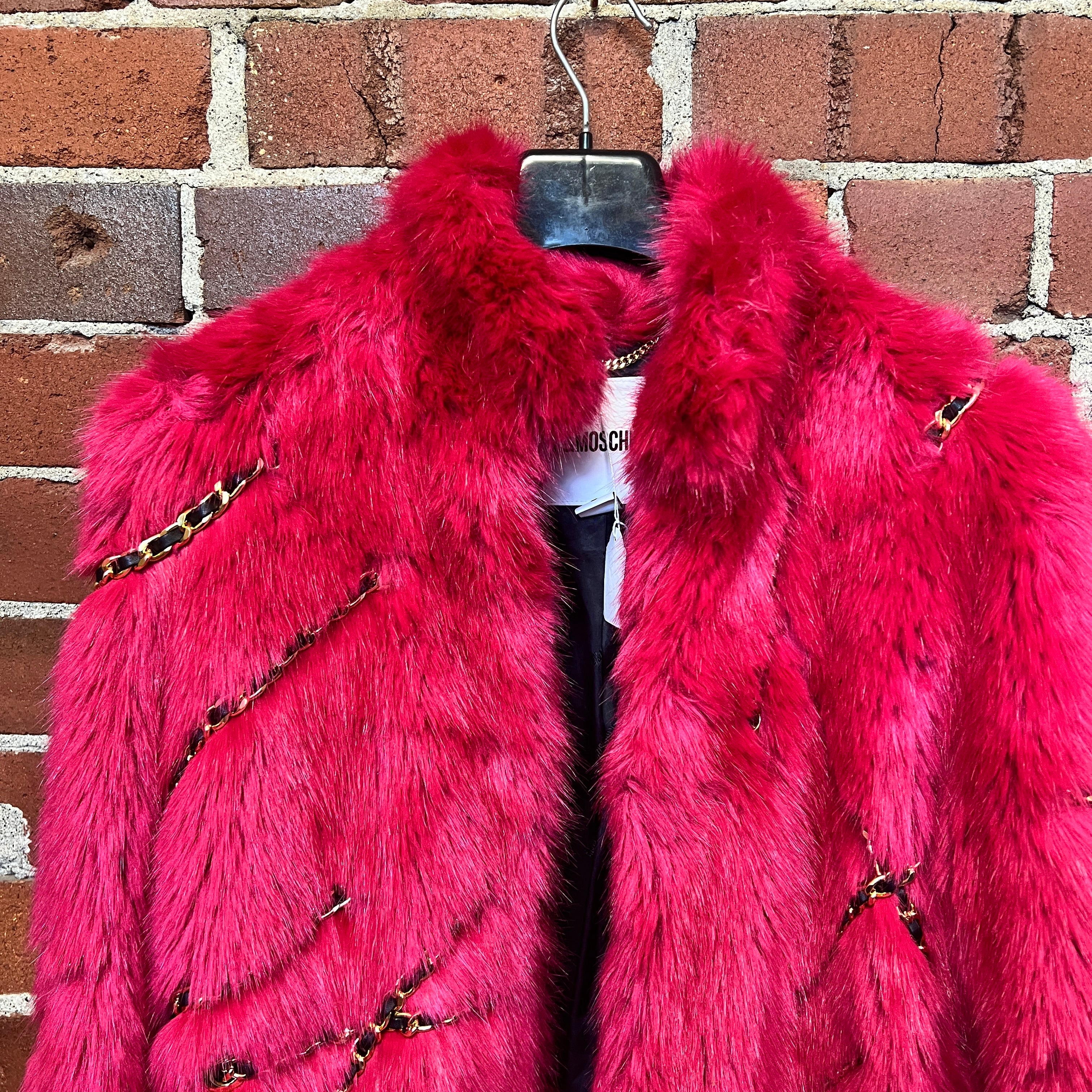 H&MOSCHINO faux fur chain coat