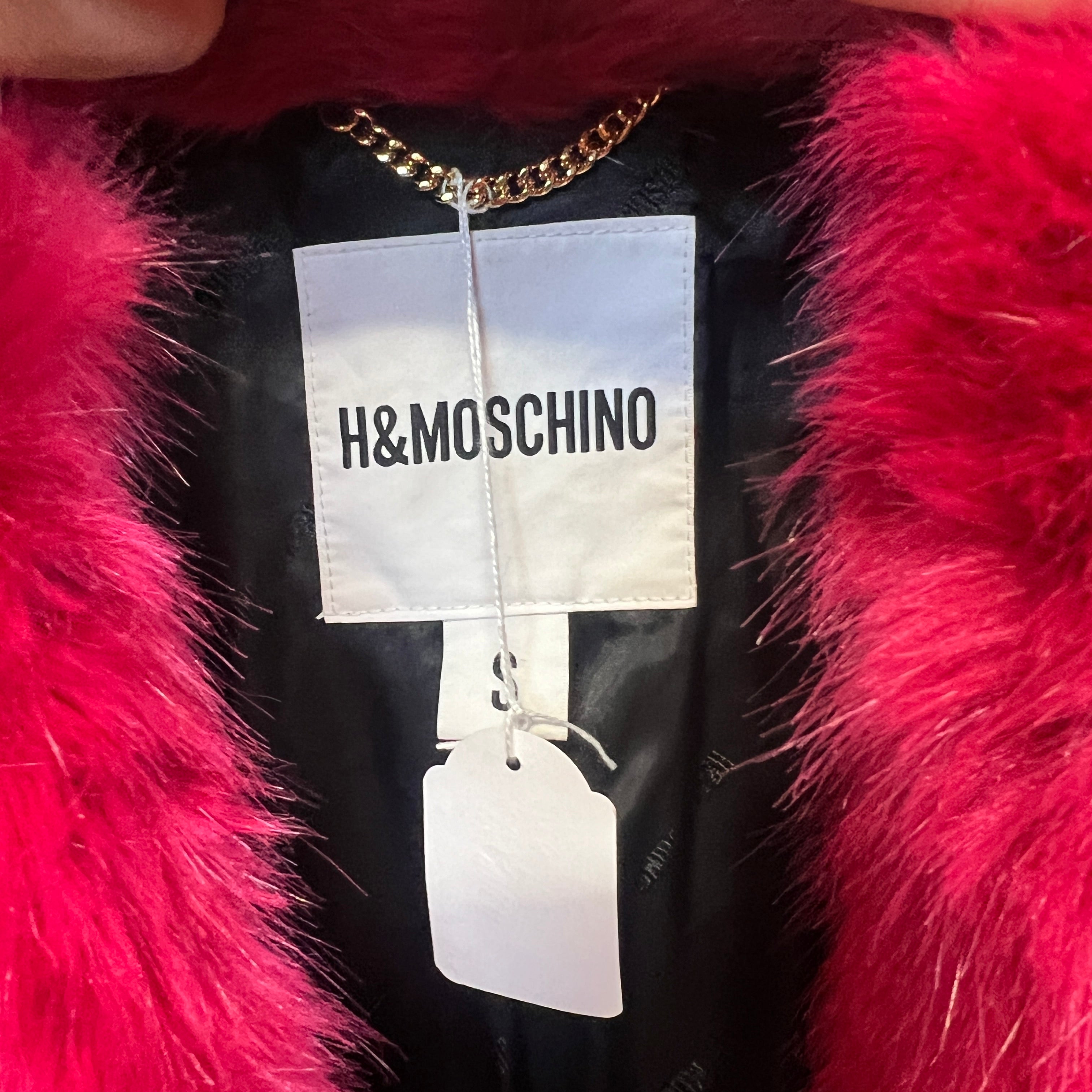 H&MOSCHINO faux fur chain coat