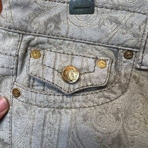 ROBERTO CAVALLI gold embossed jeans