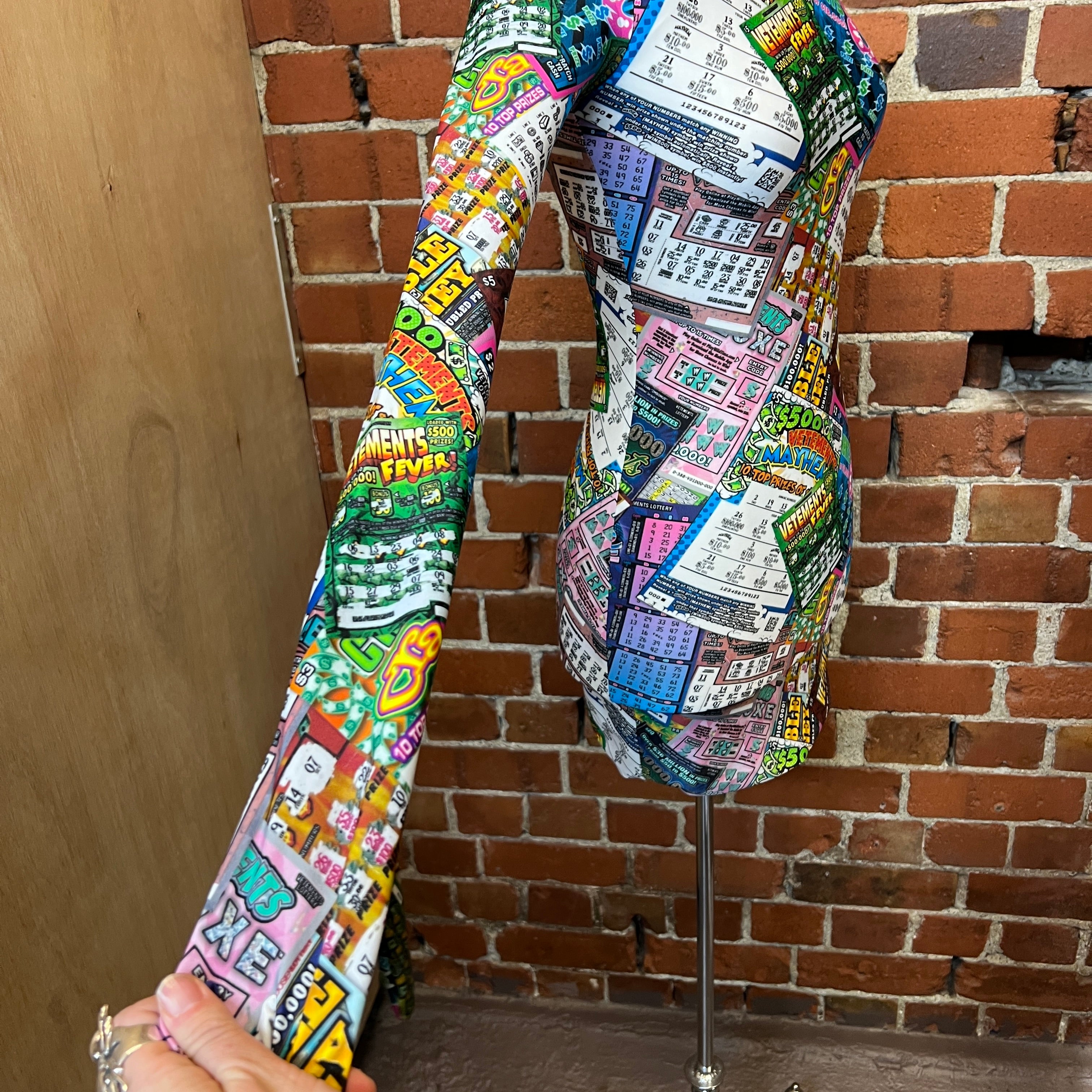 VETEMENTS Lottery scratch card glove dress