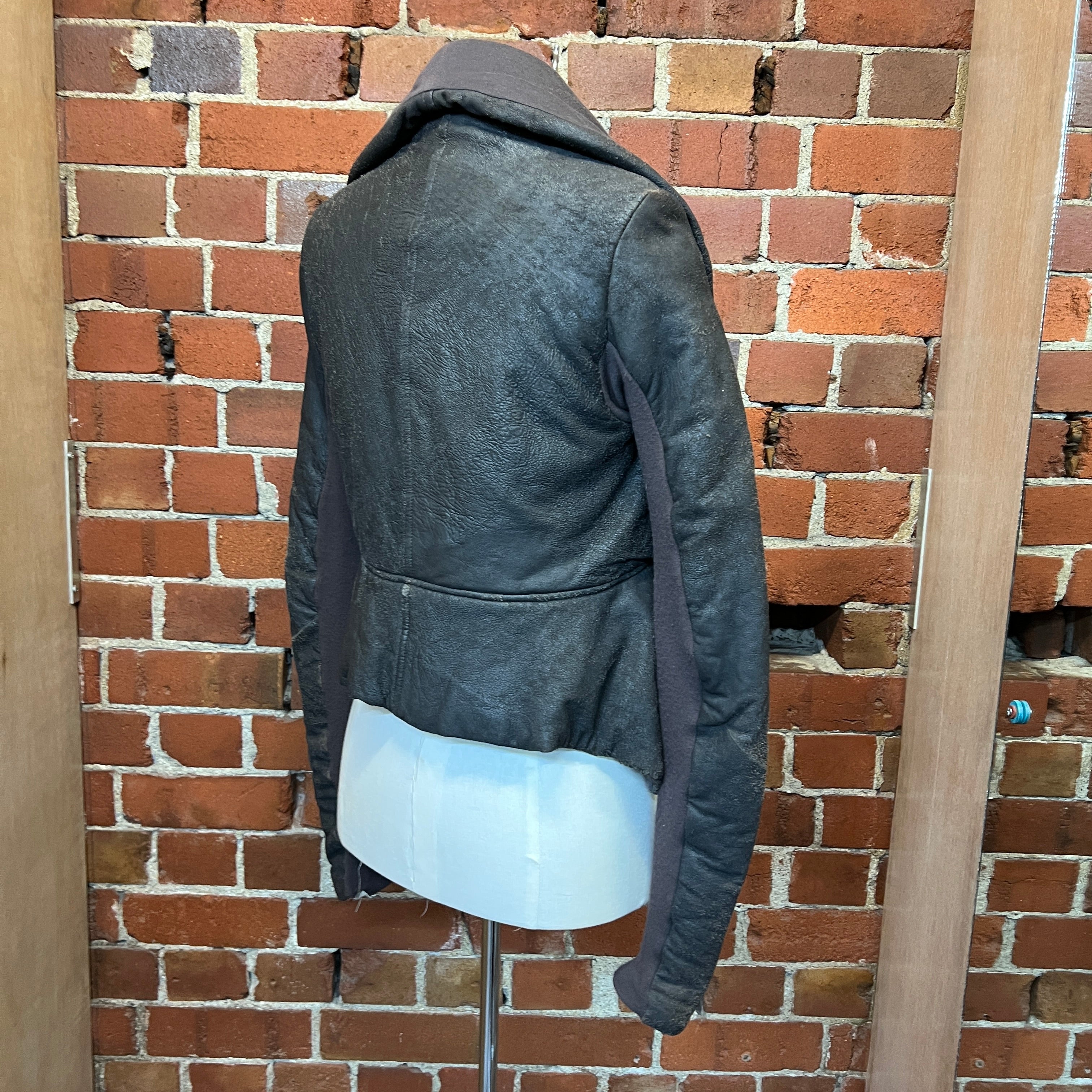 RICK OWENS leather puffer lillies jacket
