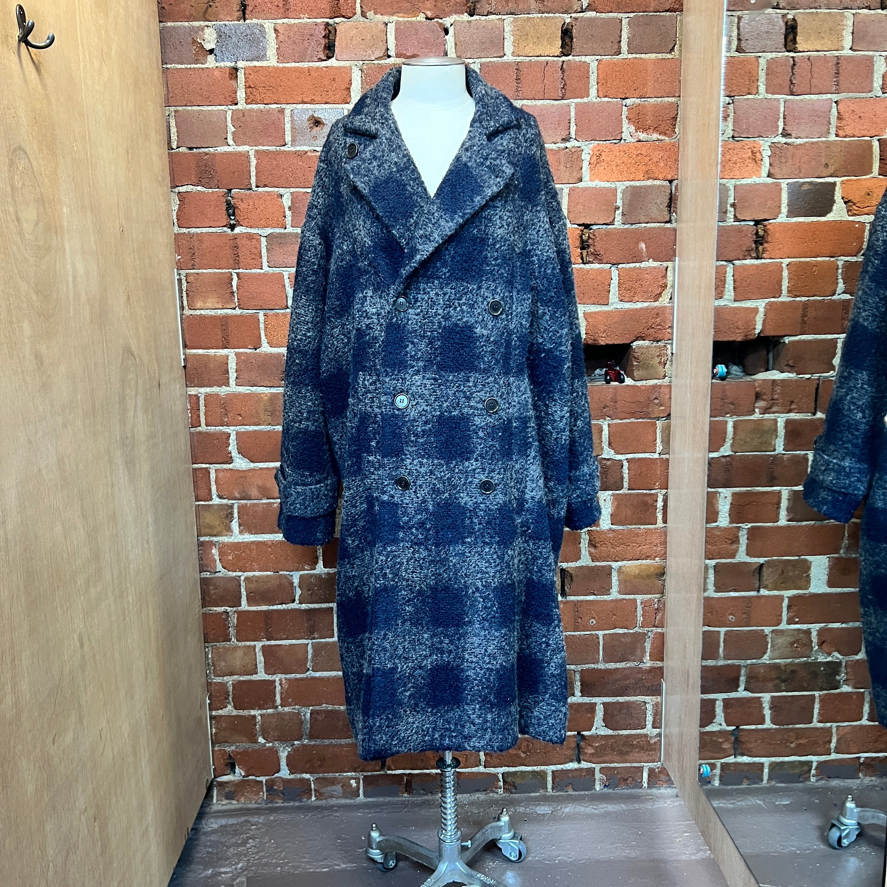 HENRIK VIBSKOV checked wool overcoat