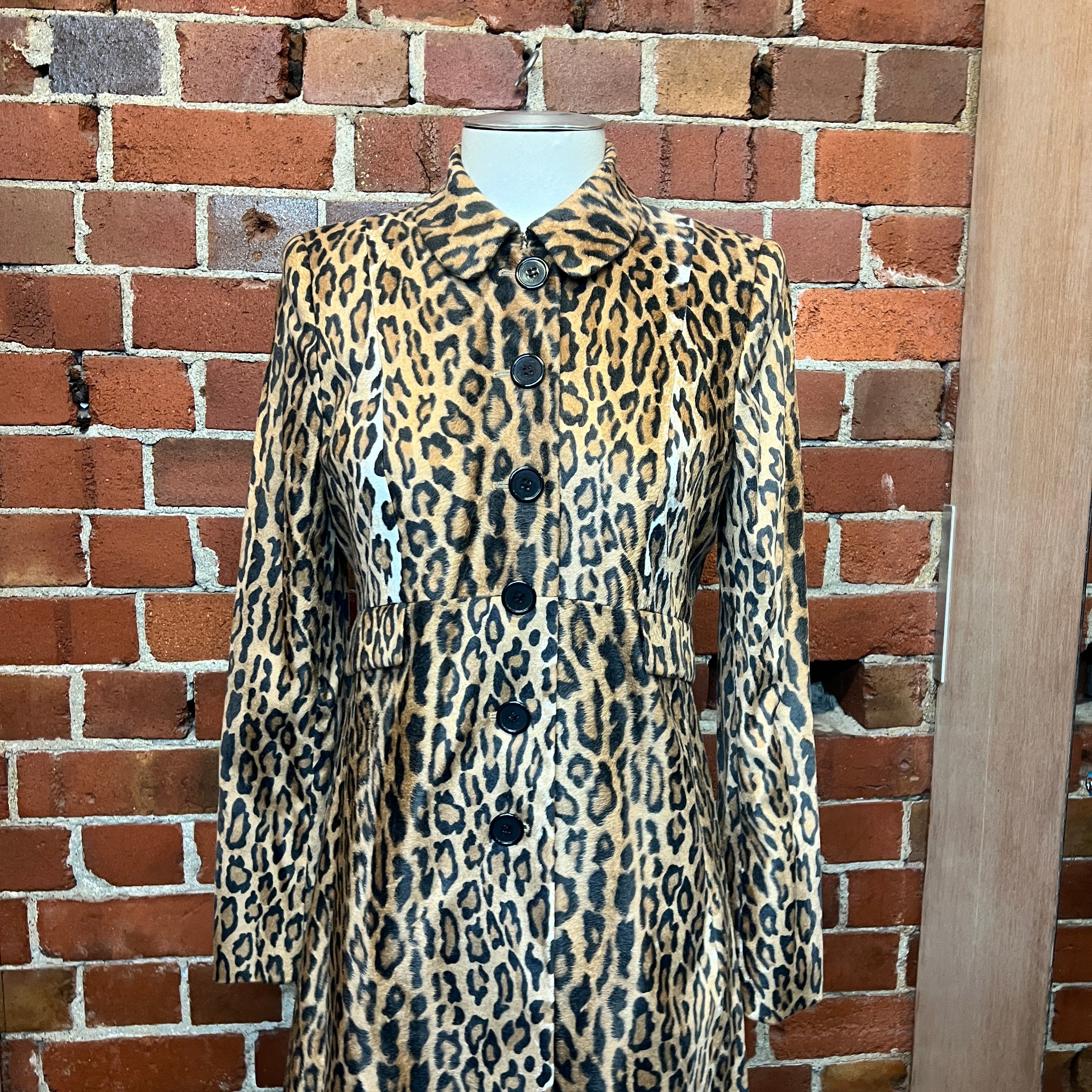 MOSCHINO 1990'S leopard faux fur coat