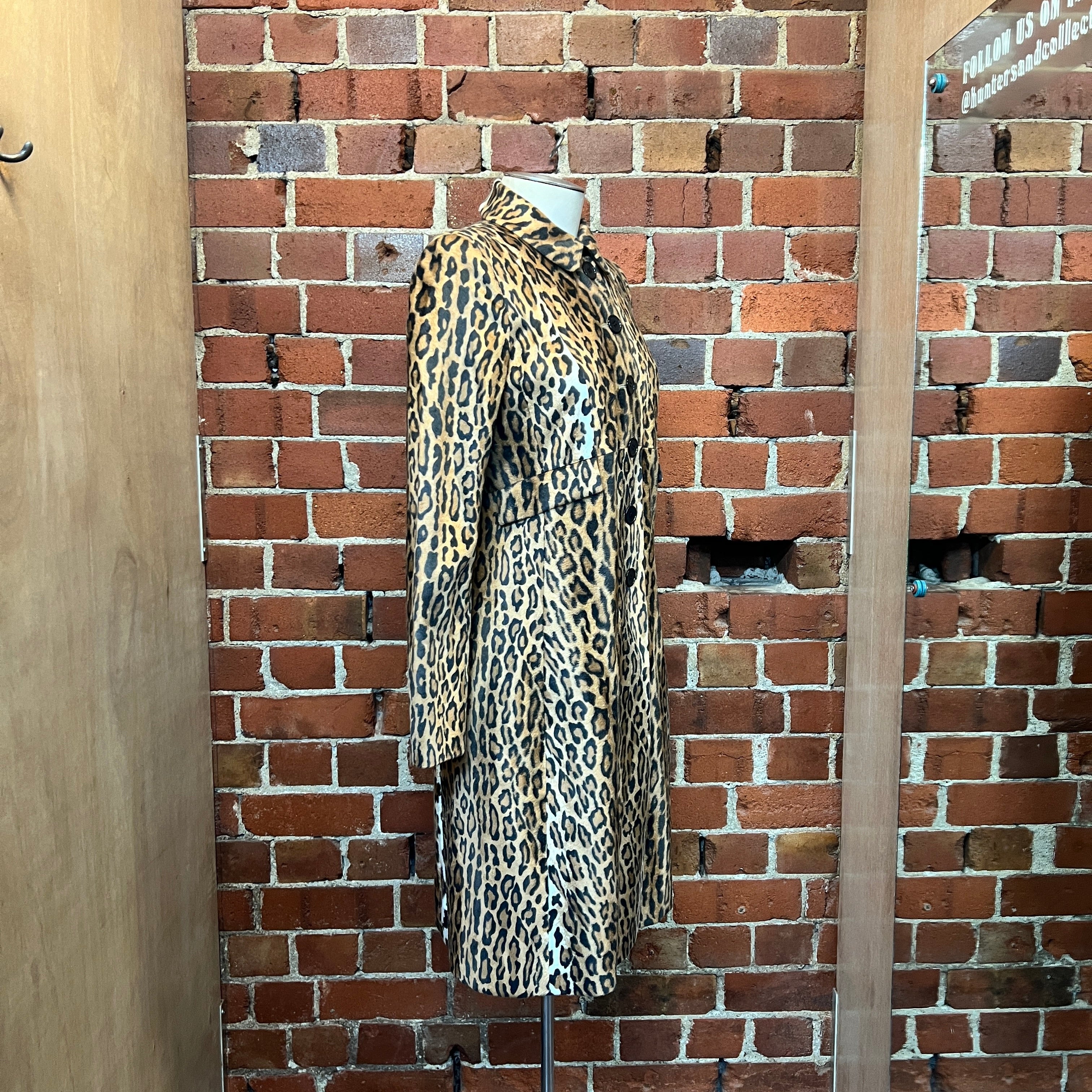 MOSCHINO 1990'S leopard faux fur coat