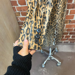 MOSCHINO 1990'S leopard faux fur coat